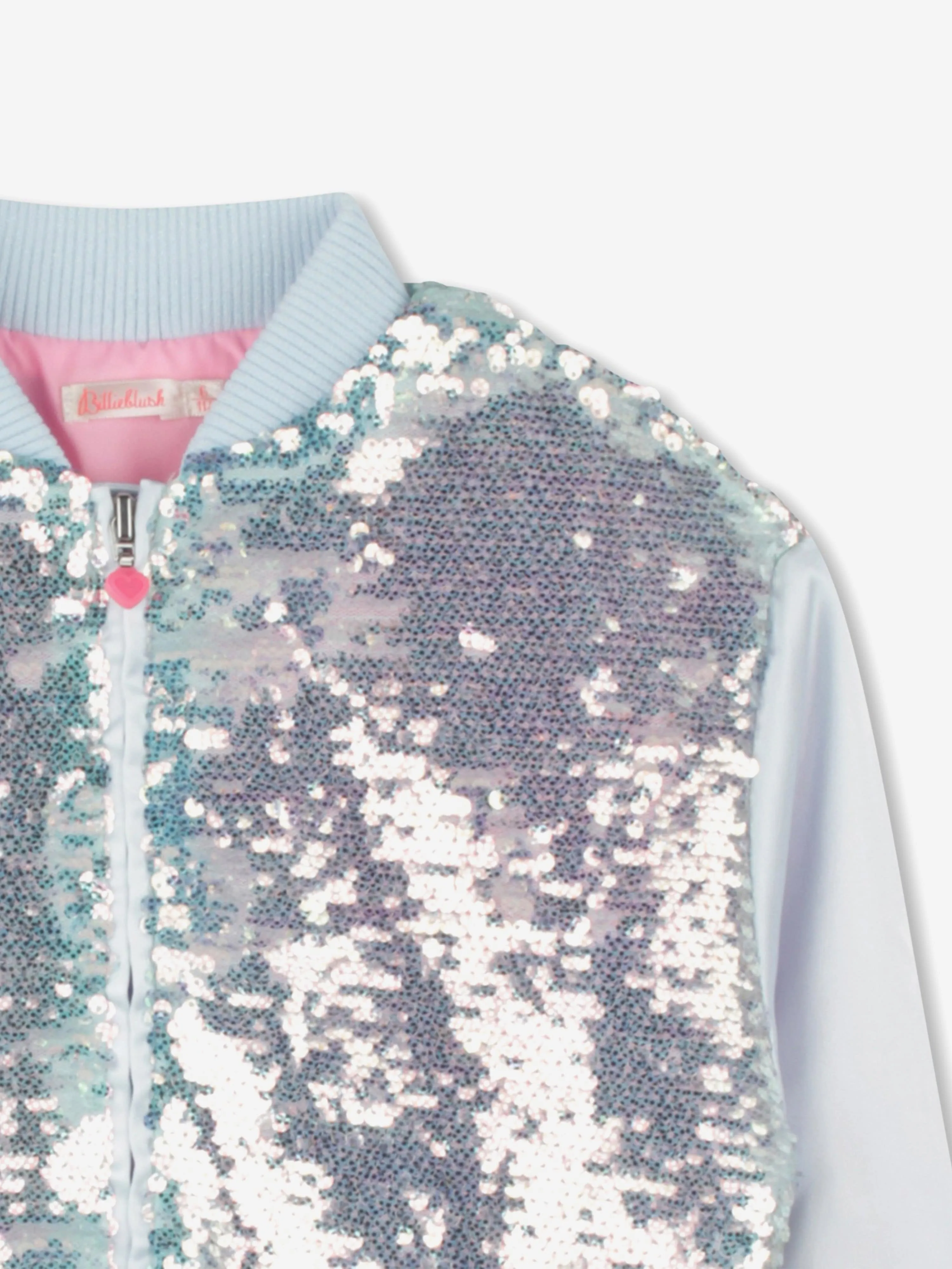 Girls Sequin Bomber Jacket in Blue