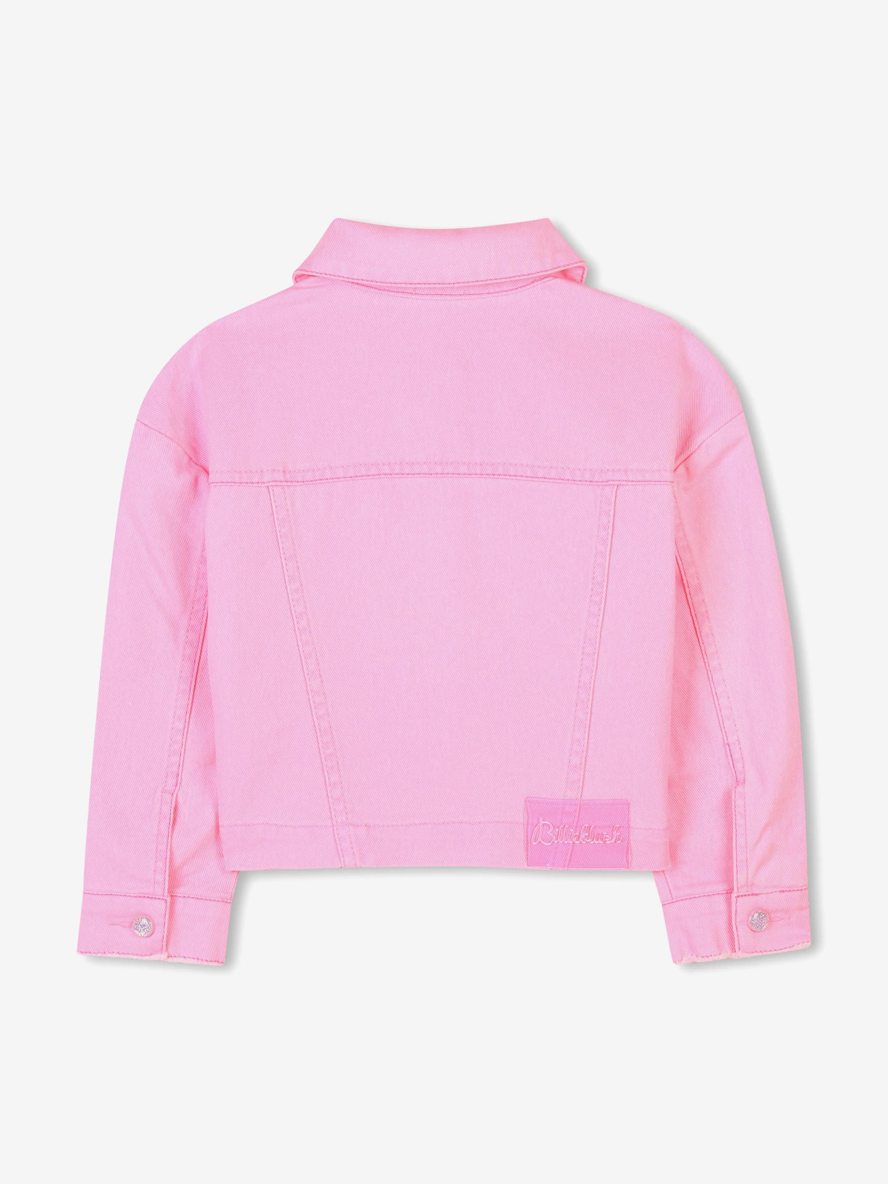 Girls Sequin Denim Jacket in Pink