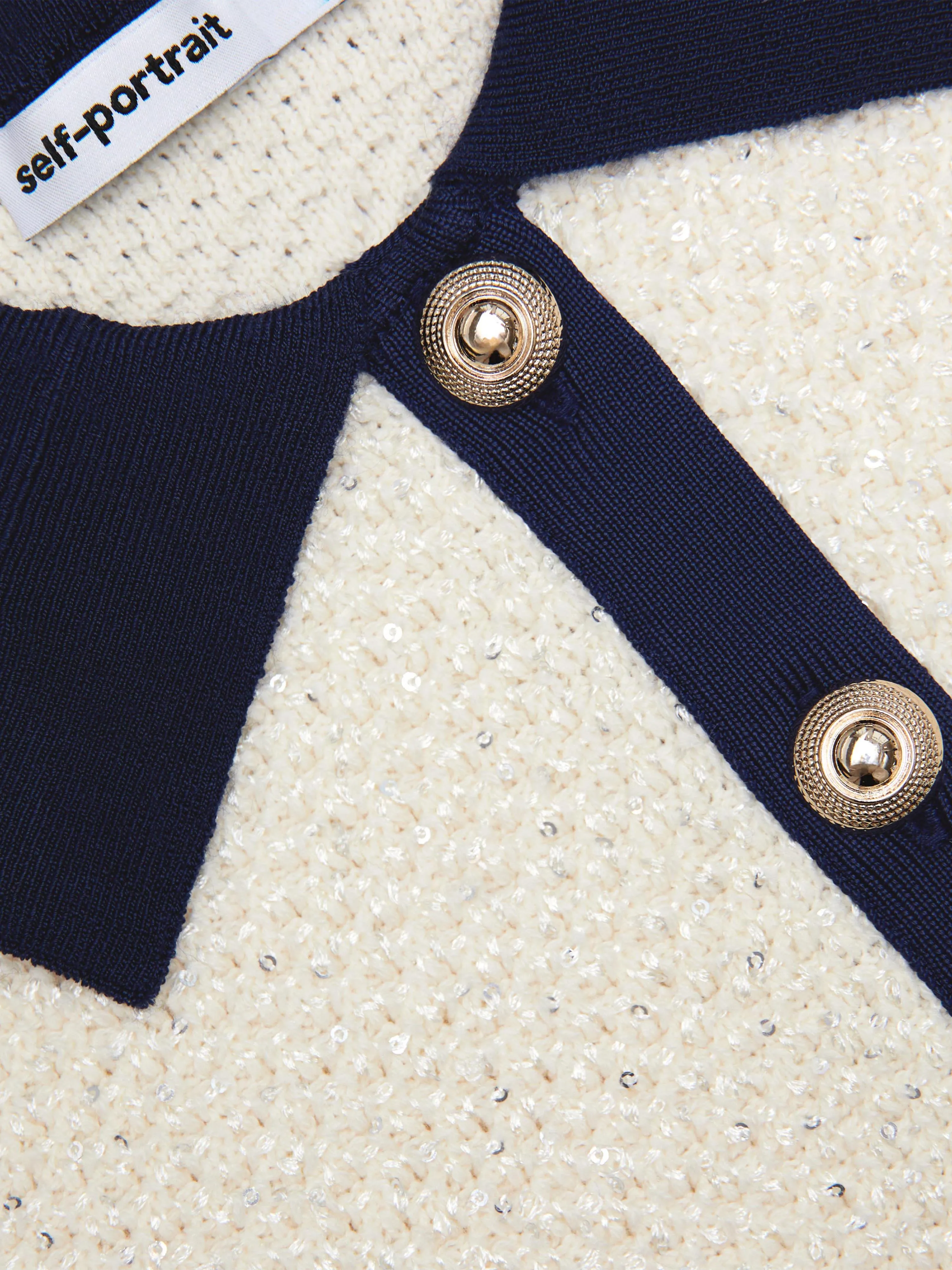 Girls Sequin Knit Cardigan in Ivory