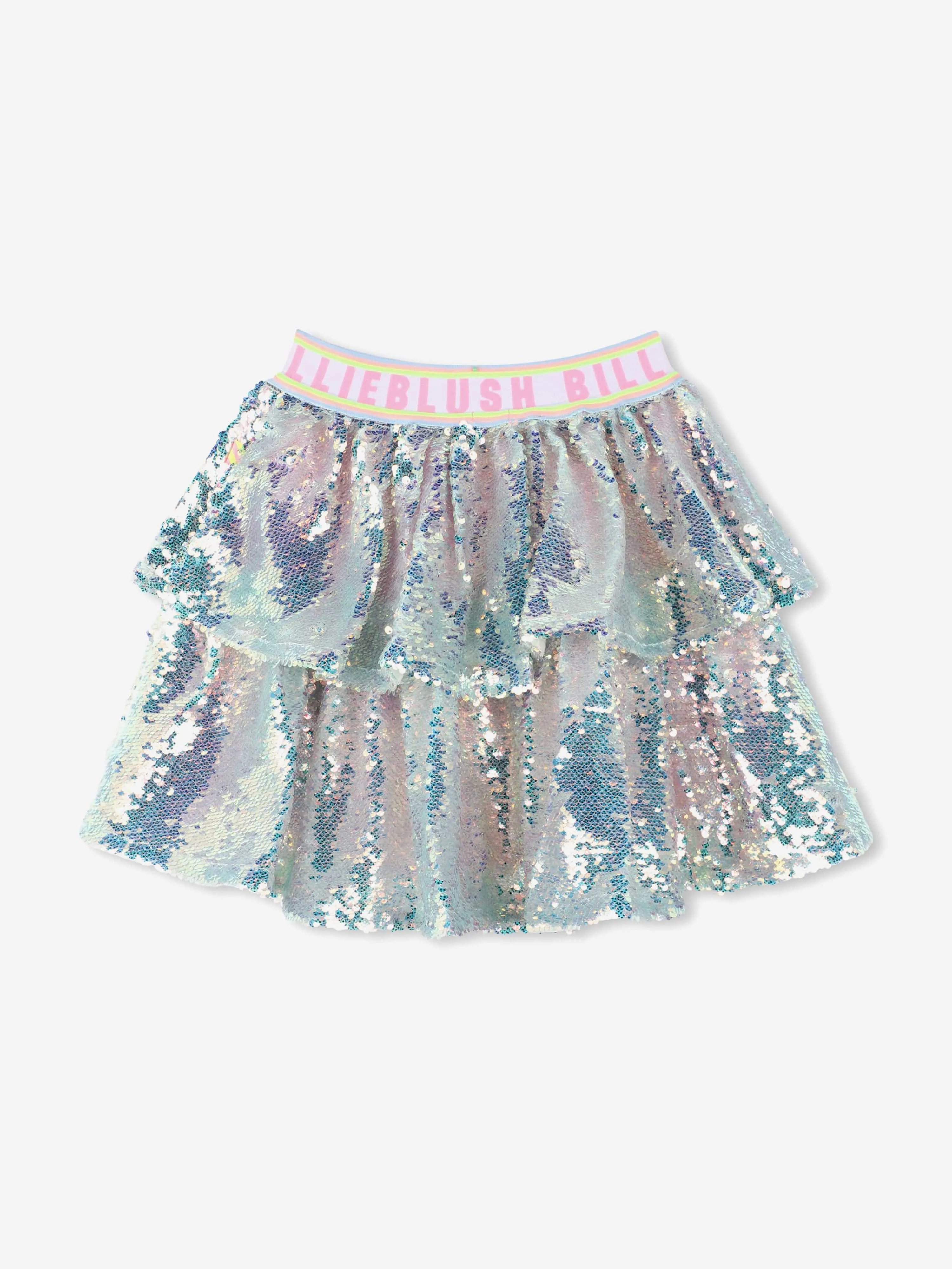 Girls Sequin Ruffle Skirt in Blue