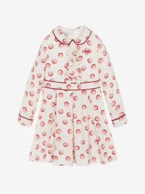 Girls Shadow Bubbles Dress in White