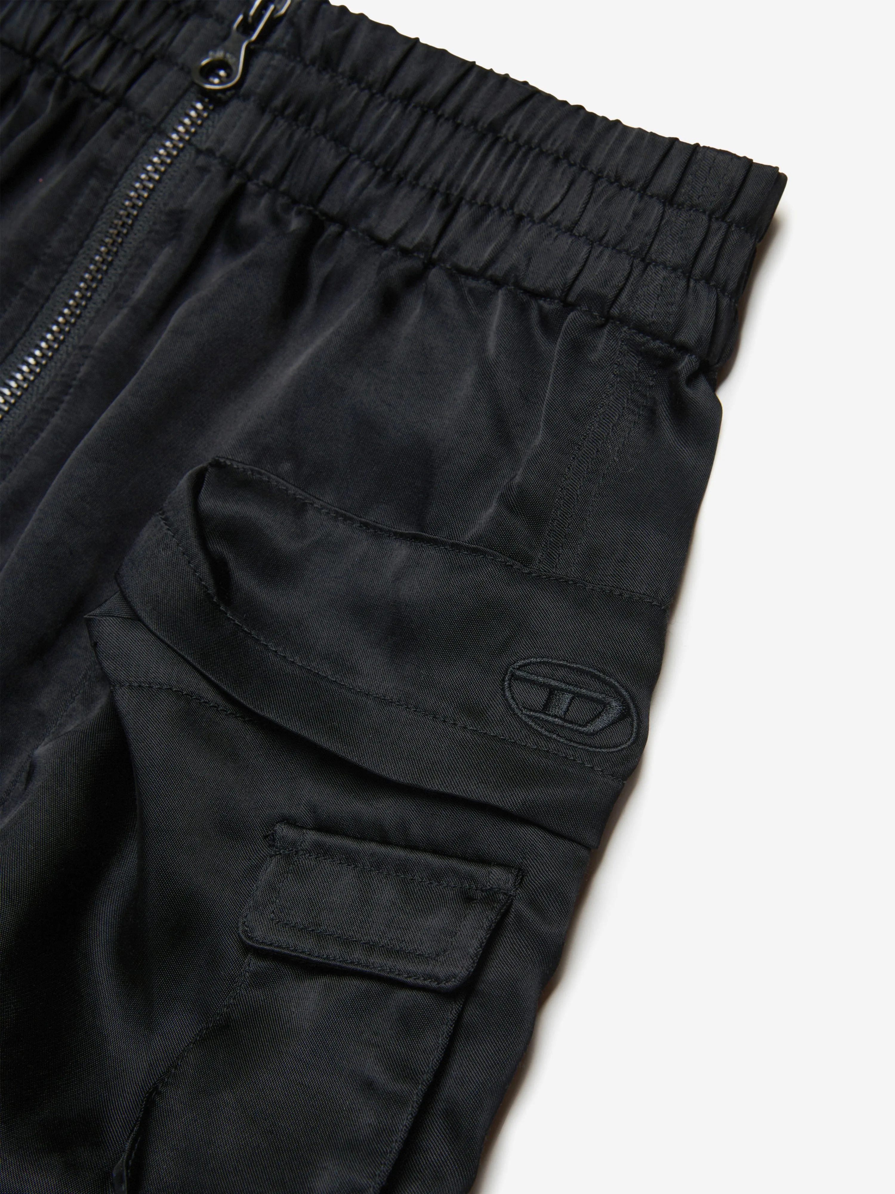 Girls Shiny Cargo Skirt in Black
