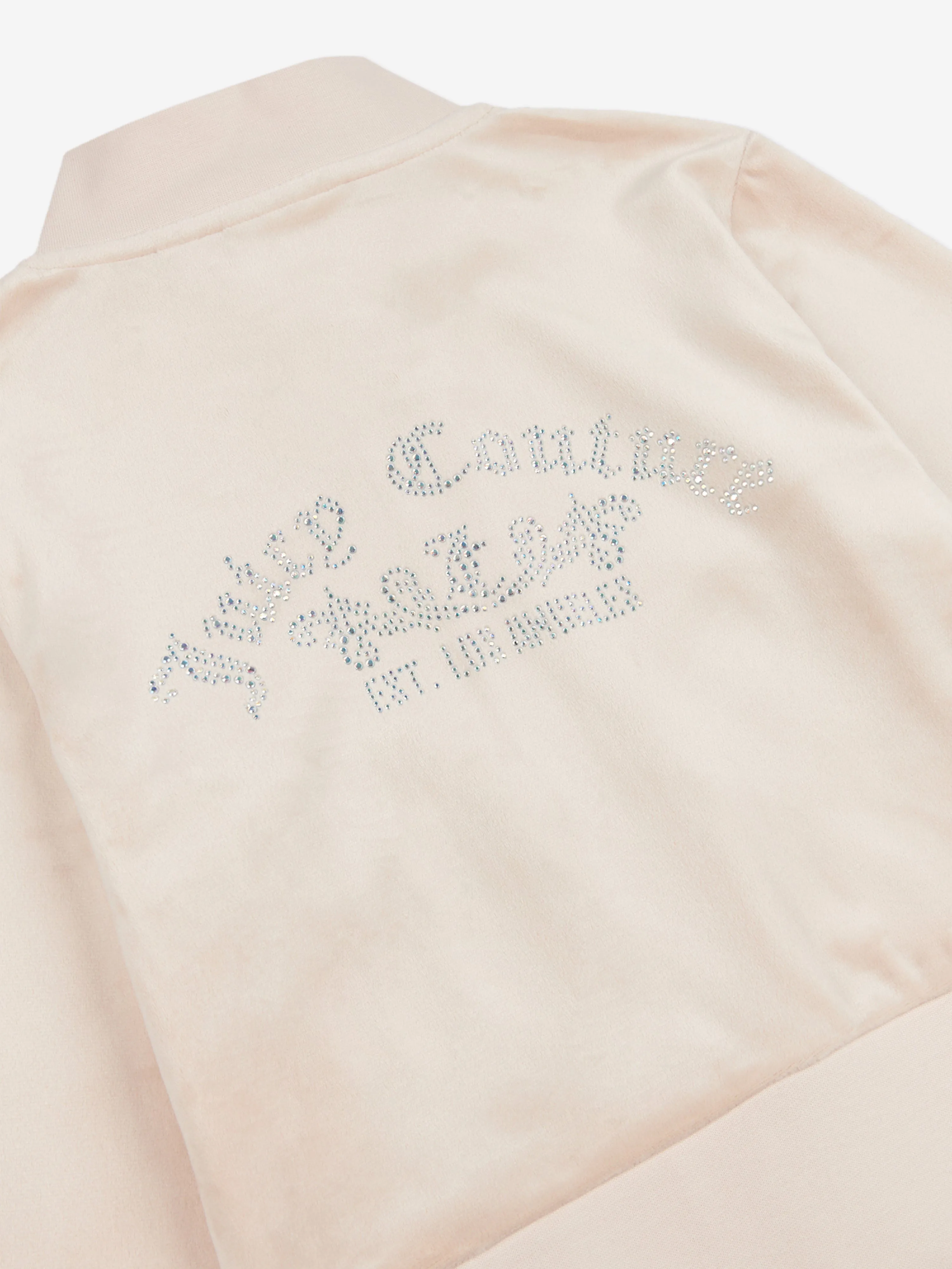 Girls Shorter Length Zip Up Top in Beige