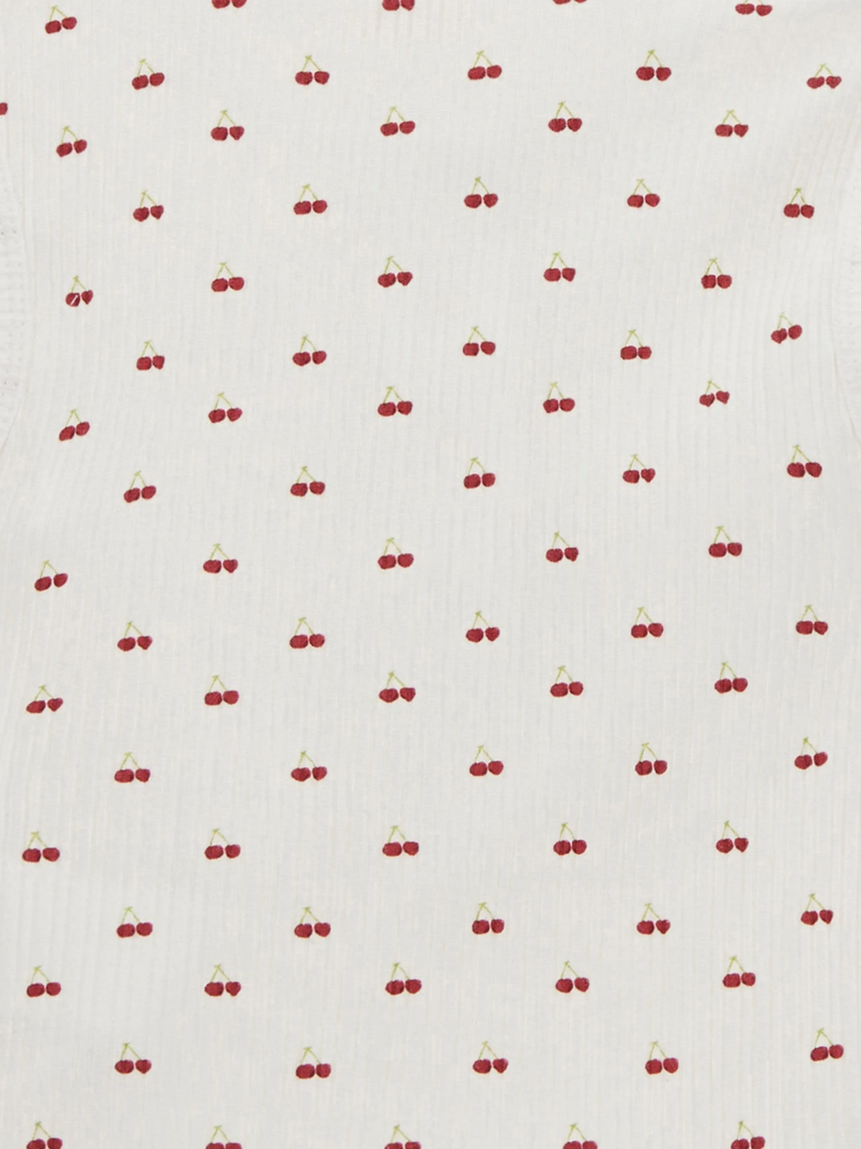 Girls Sleeveless Cherry Top in White