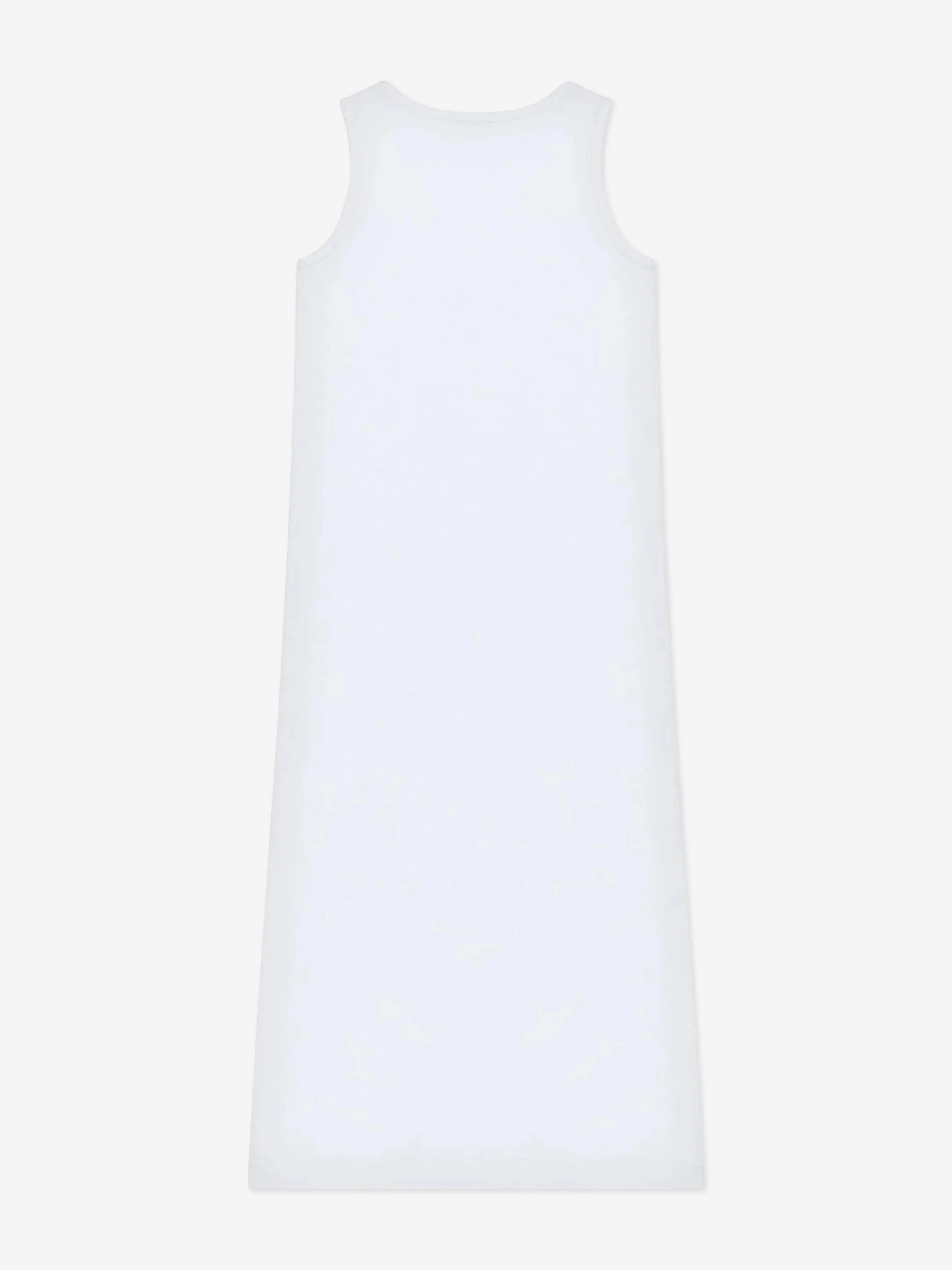 Girls Sleeveless Goose Print Dress in White