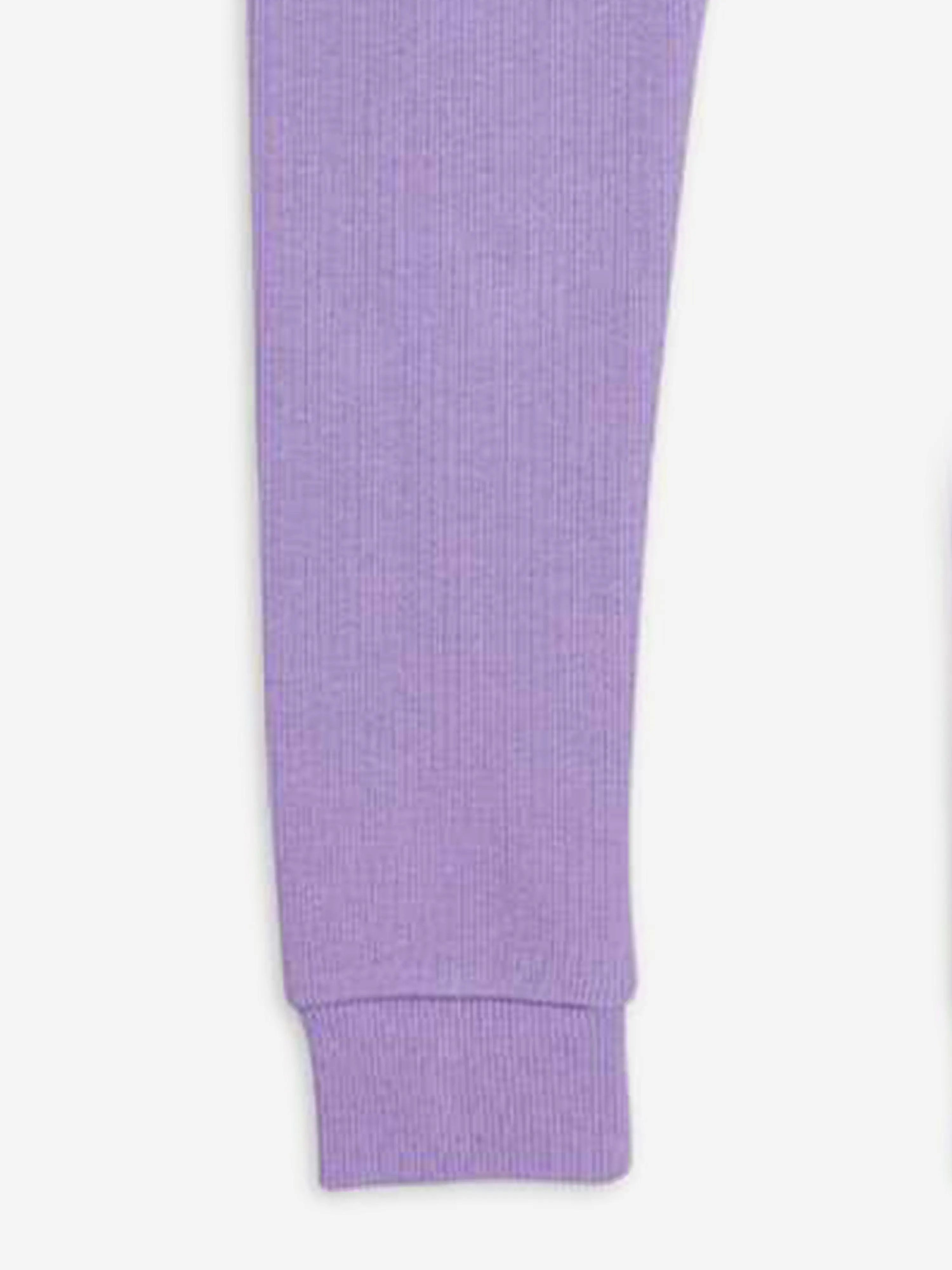 Girls Solid Rib Leggings in Purple