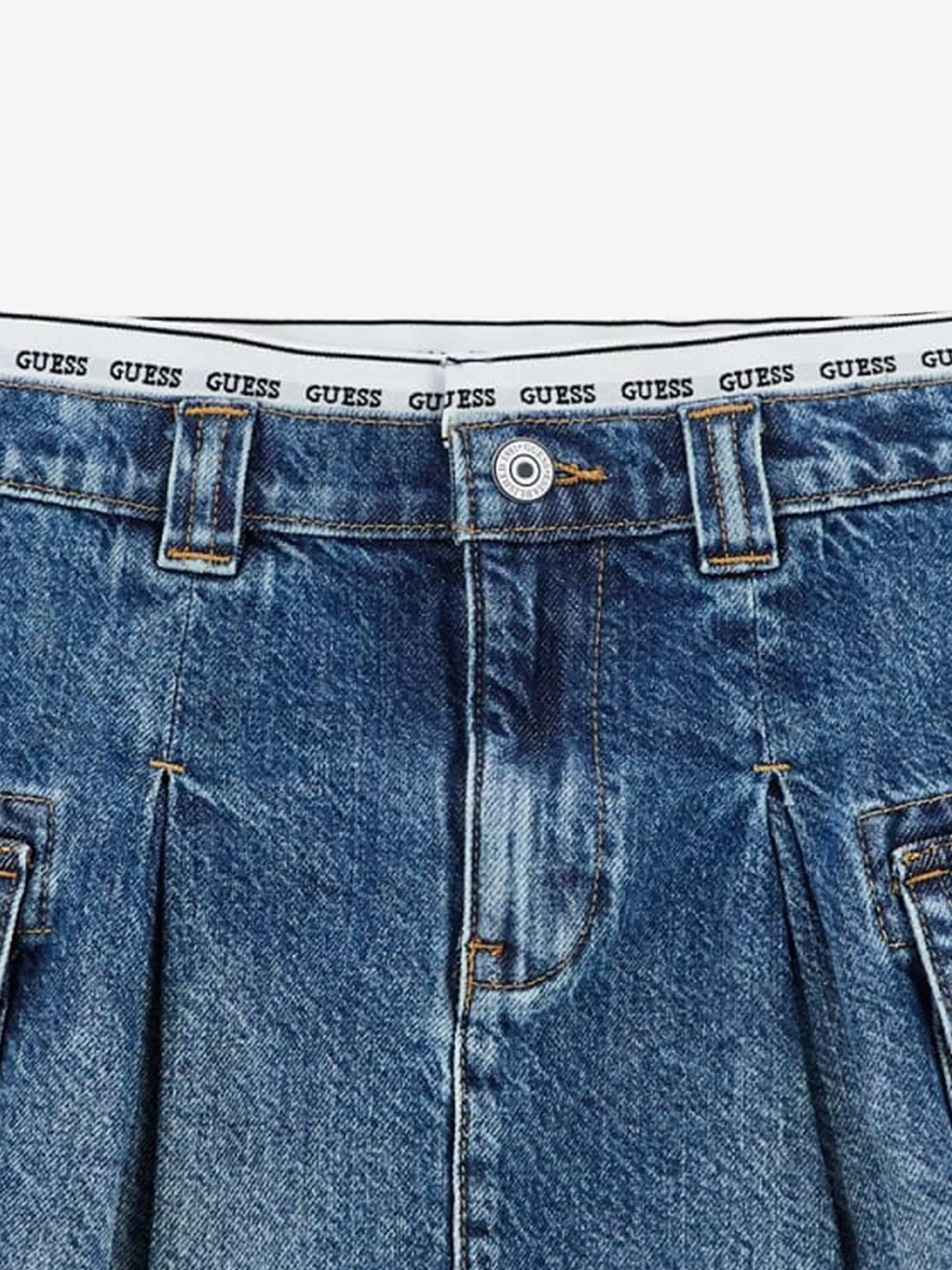 Girls Sporty Denim Skirt in Blue