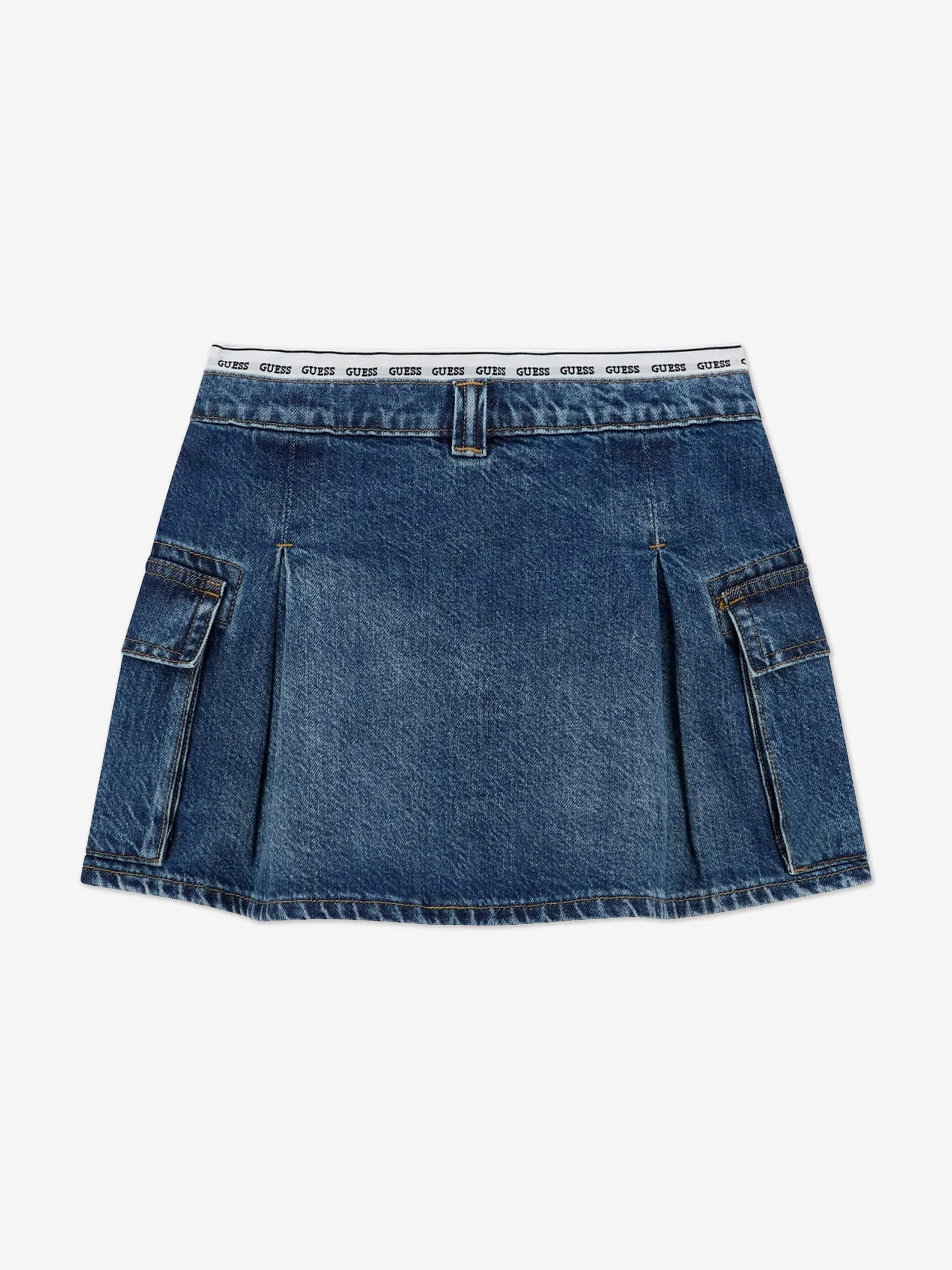 Girls Sporty Denim Skirt in Blue