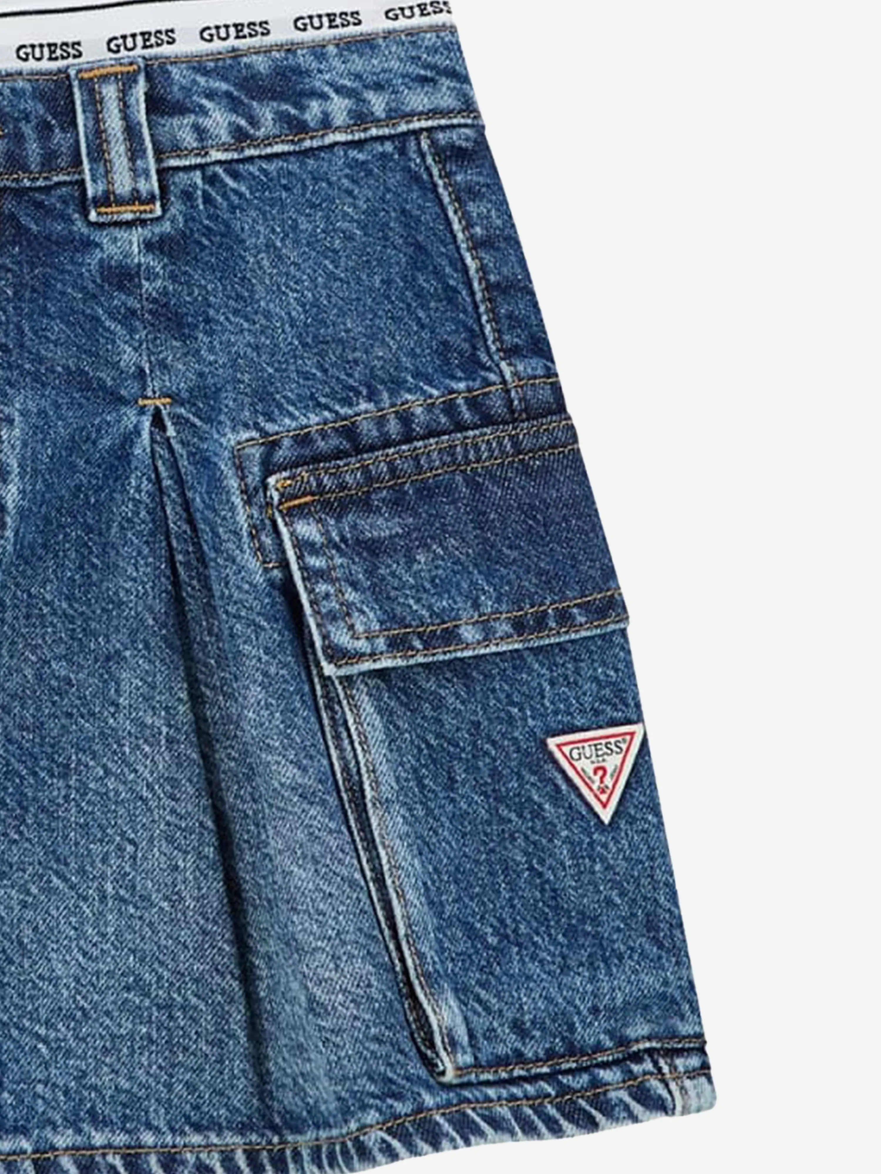 Girls Sporty Denim Skirt in Blue