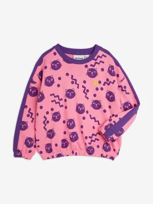 Girls Squiggly Cats AOP Sweatshirt in Pink