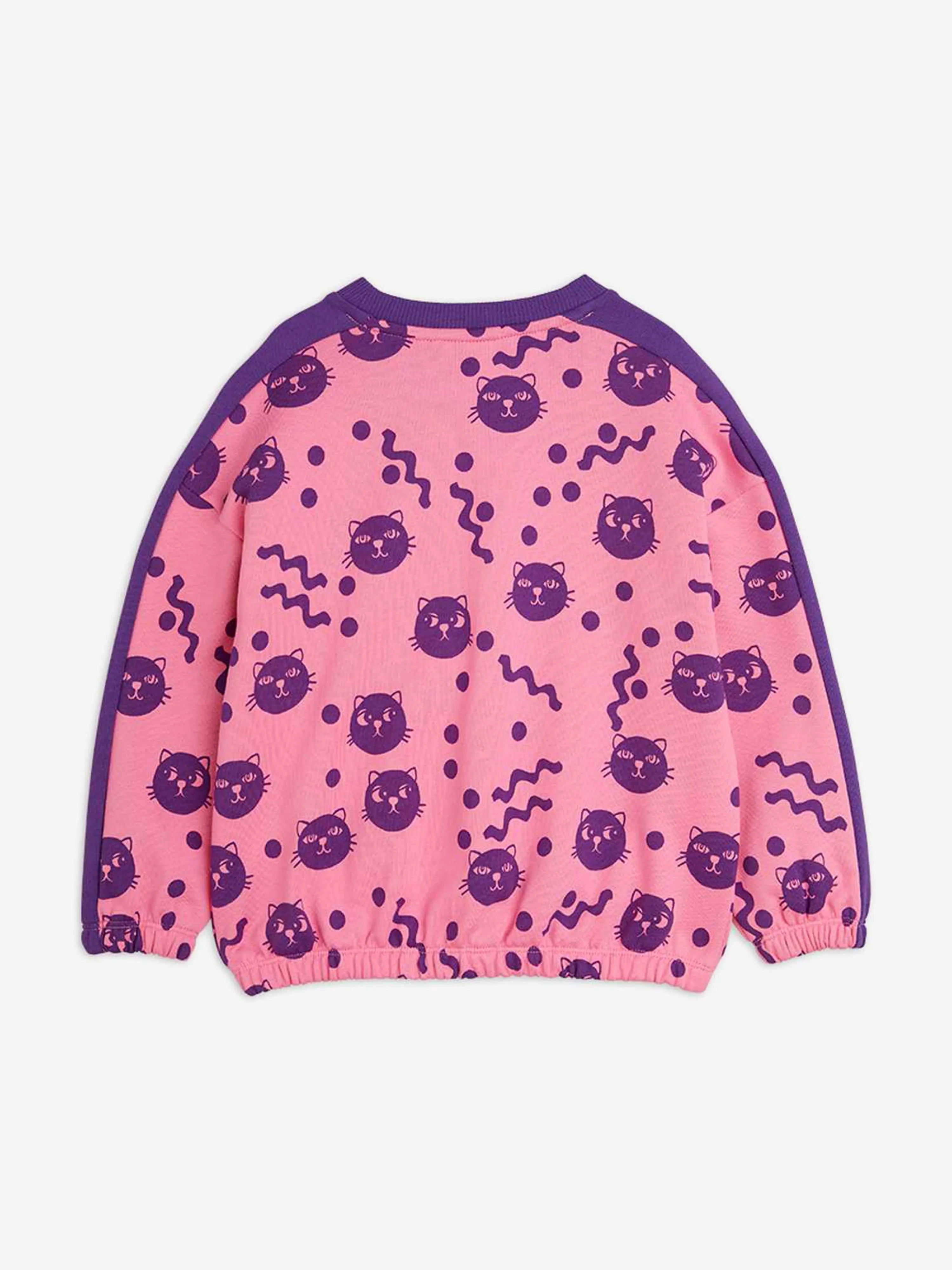 Girls Squiggly Cats AOP Sweatshirt in Pink