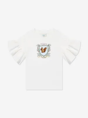 Girls Squirrel T-Shirt in White