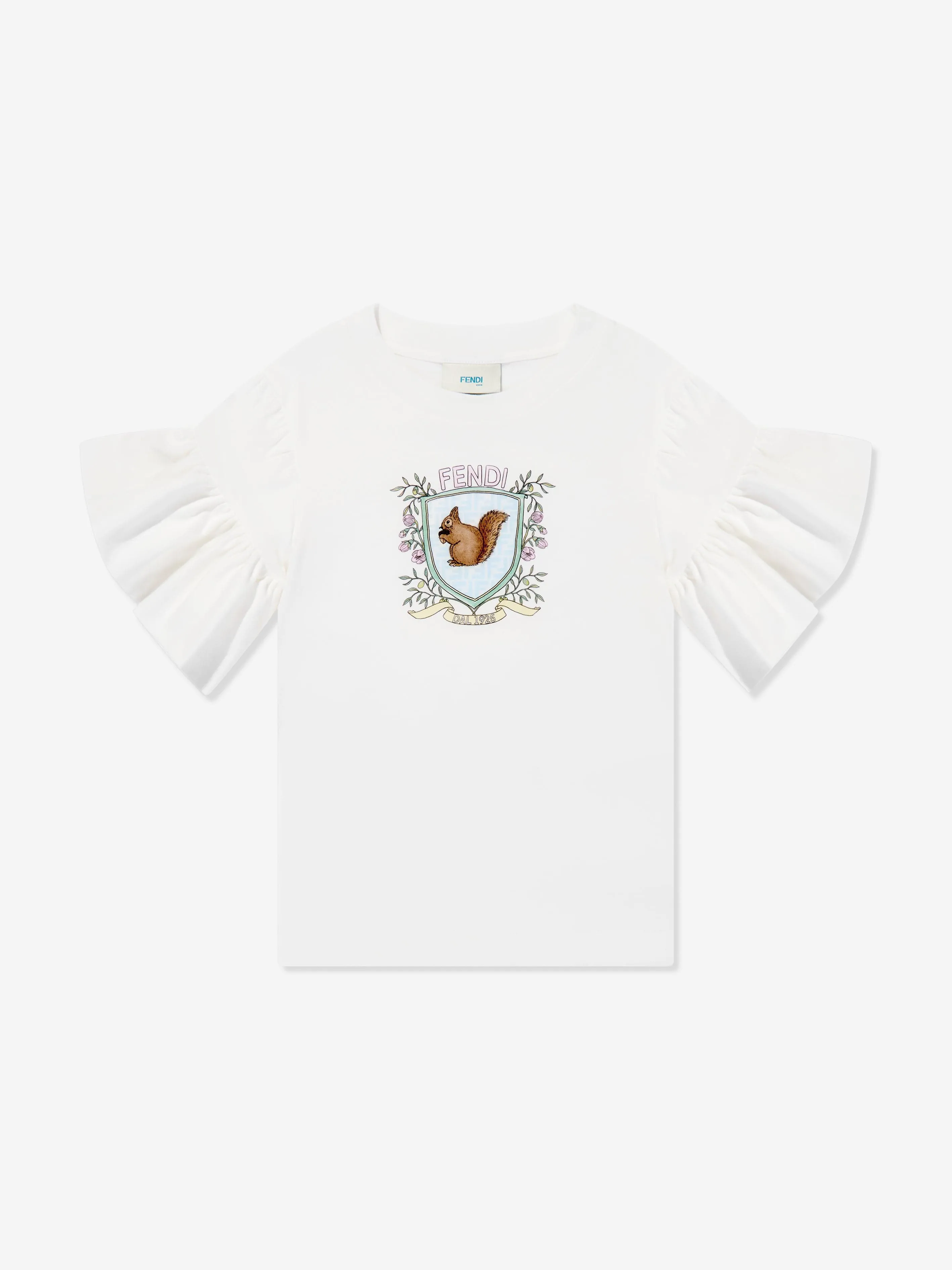 Girls Squirrel T-Shirt in White