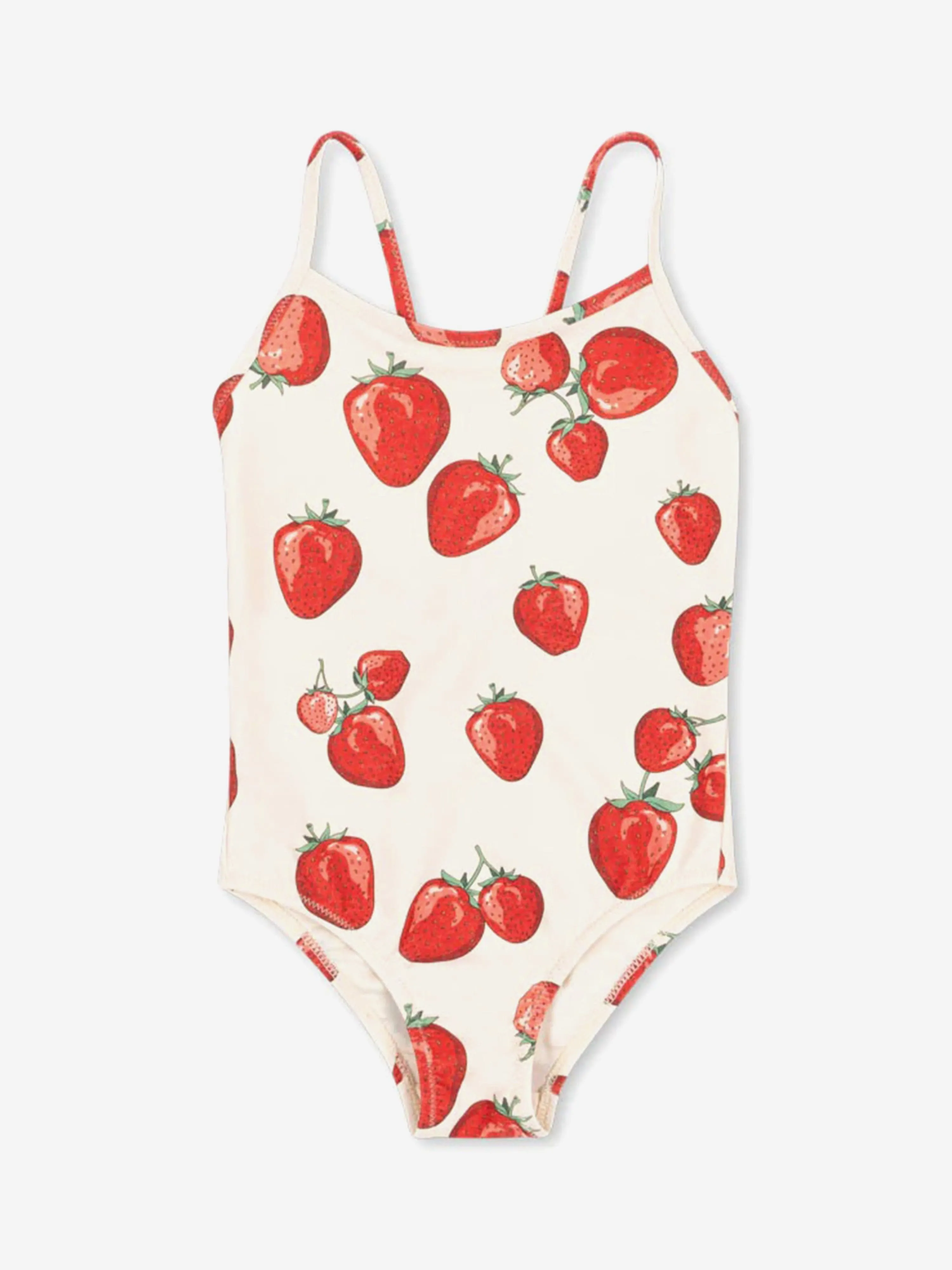 Girls Strawberry Swimsuit in Ivory