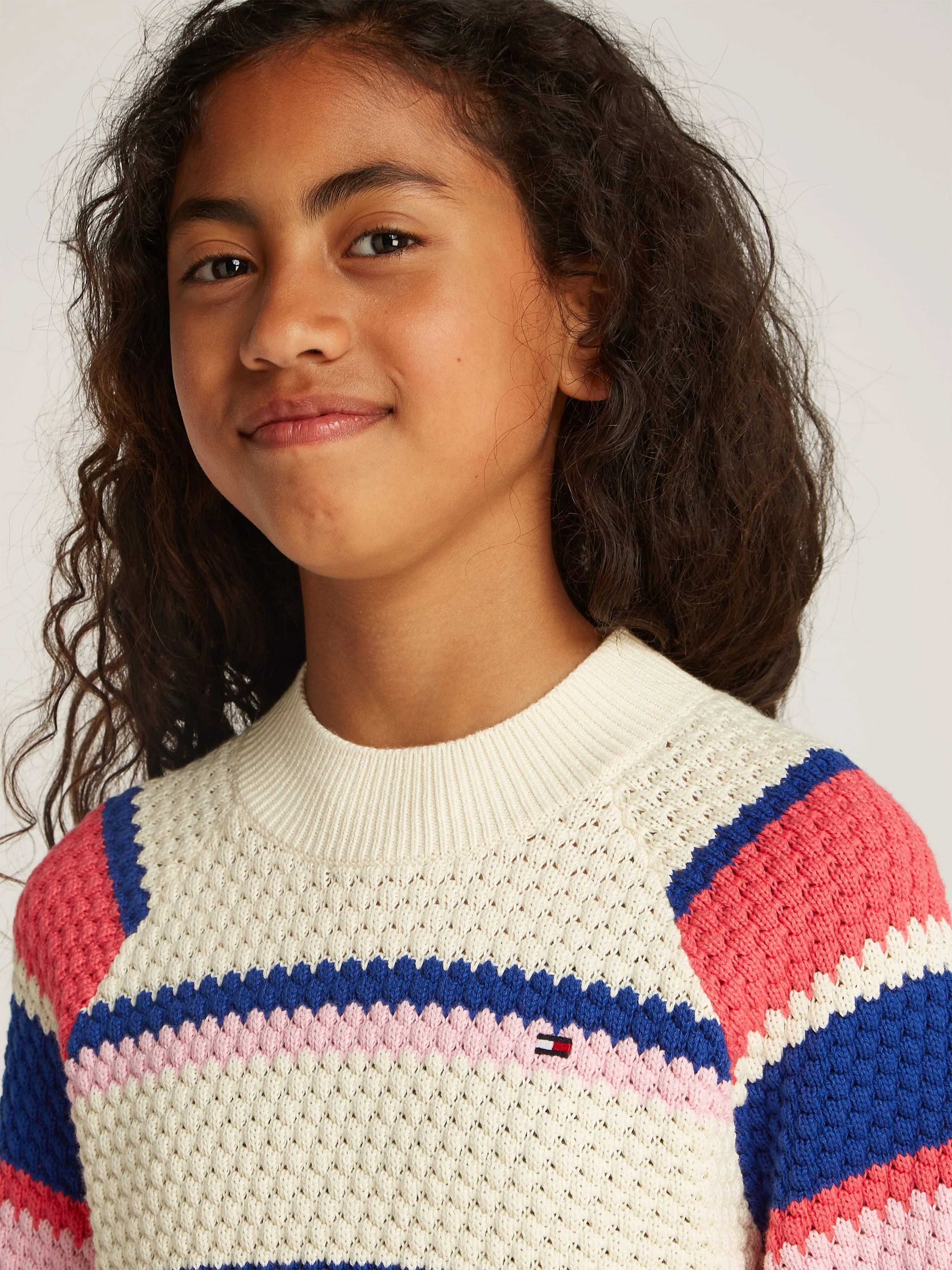 Girls Striped Jumper in Multicolour