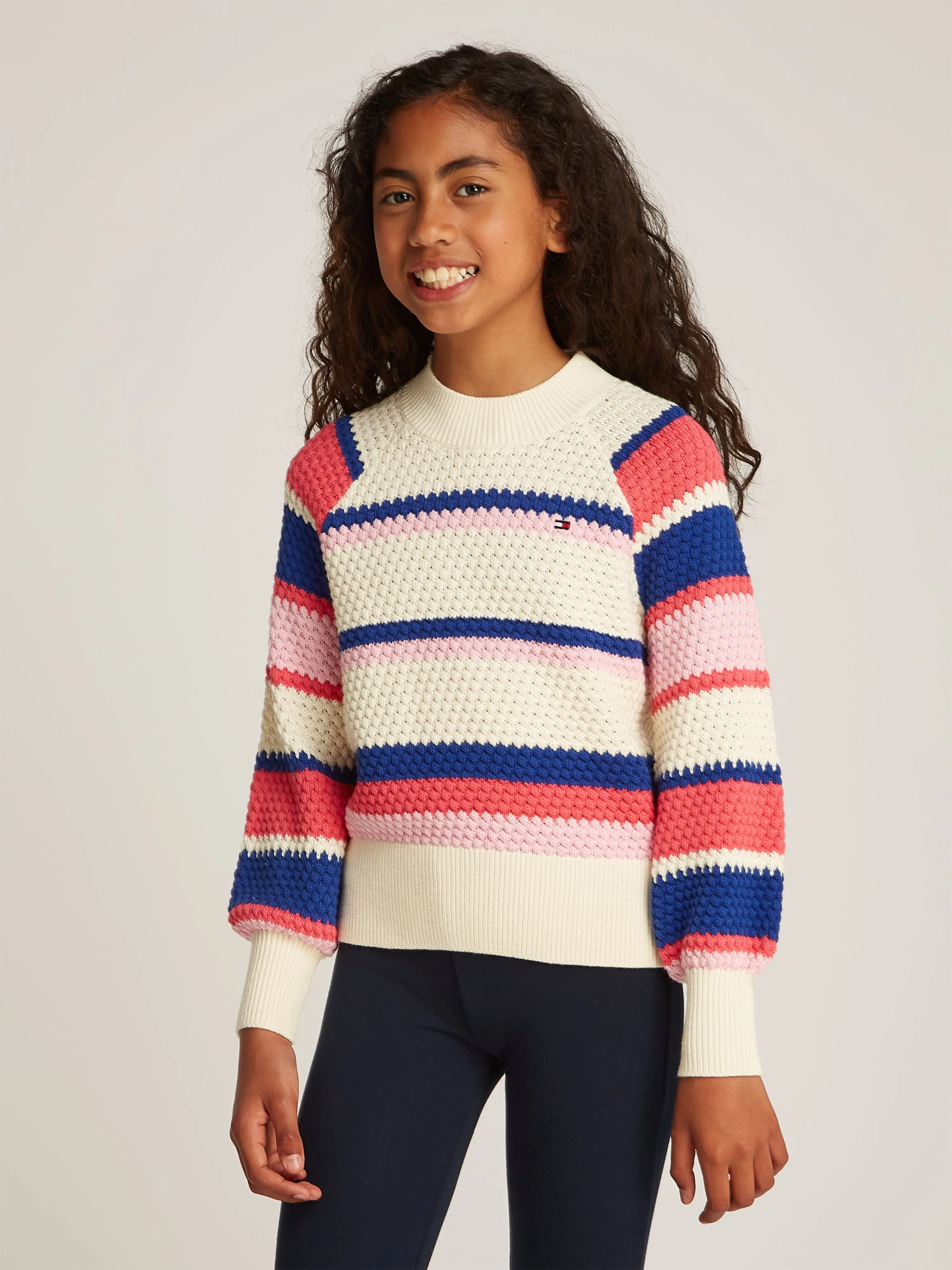 Girls Striped Jumper in Multicolour
