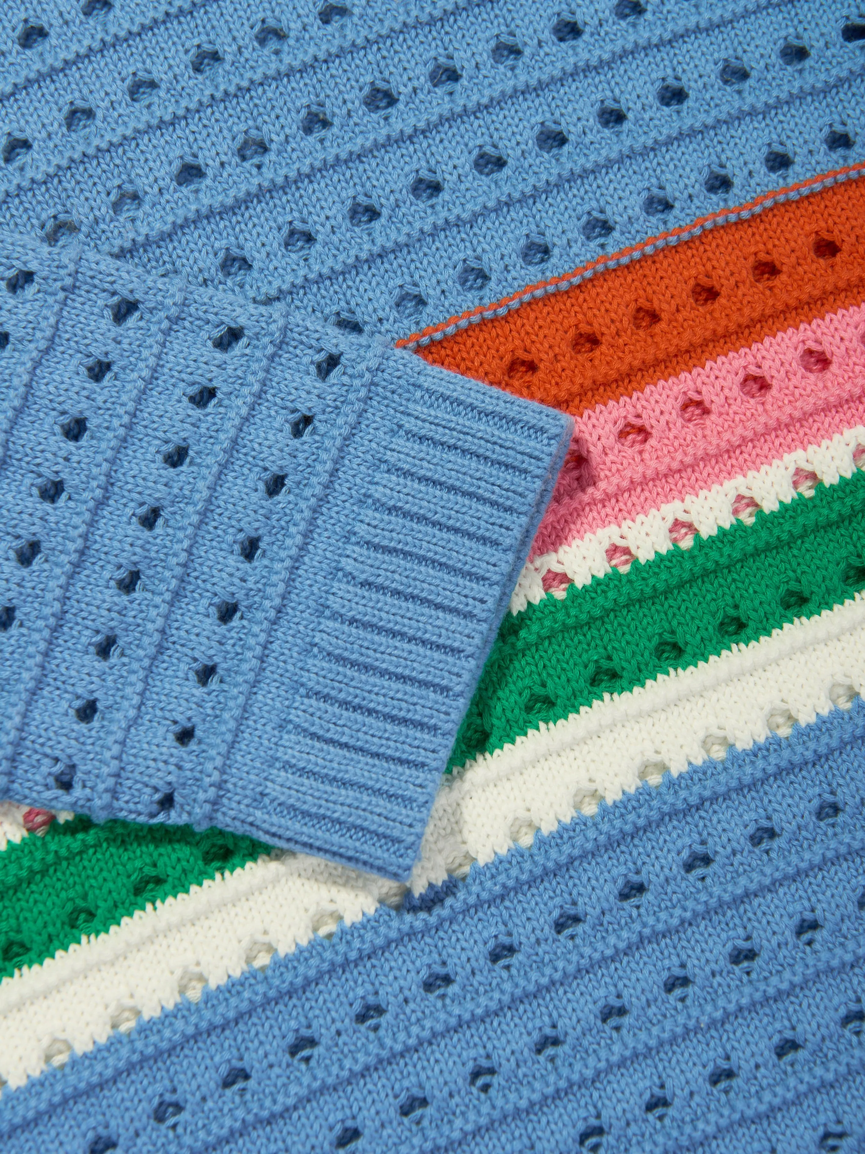 Girls Striped Logo Jumper in Multicolour
