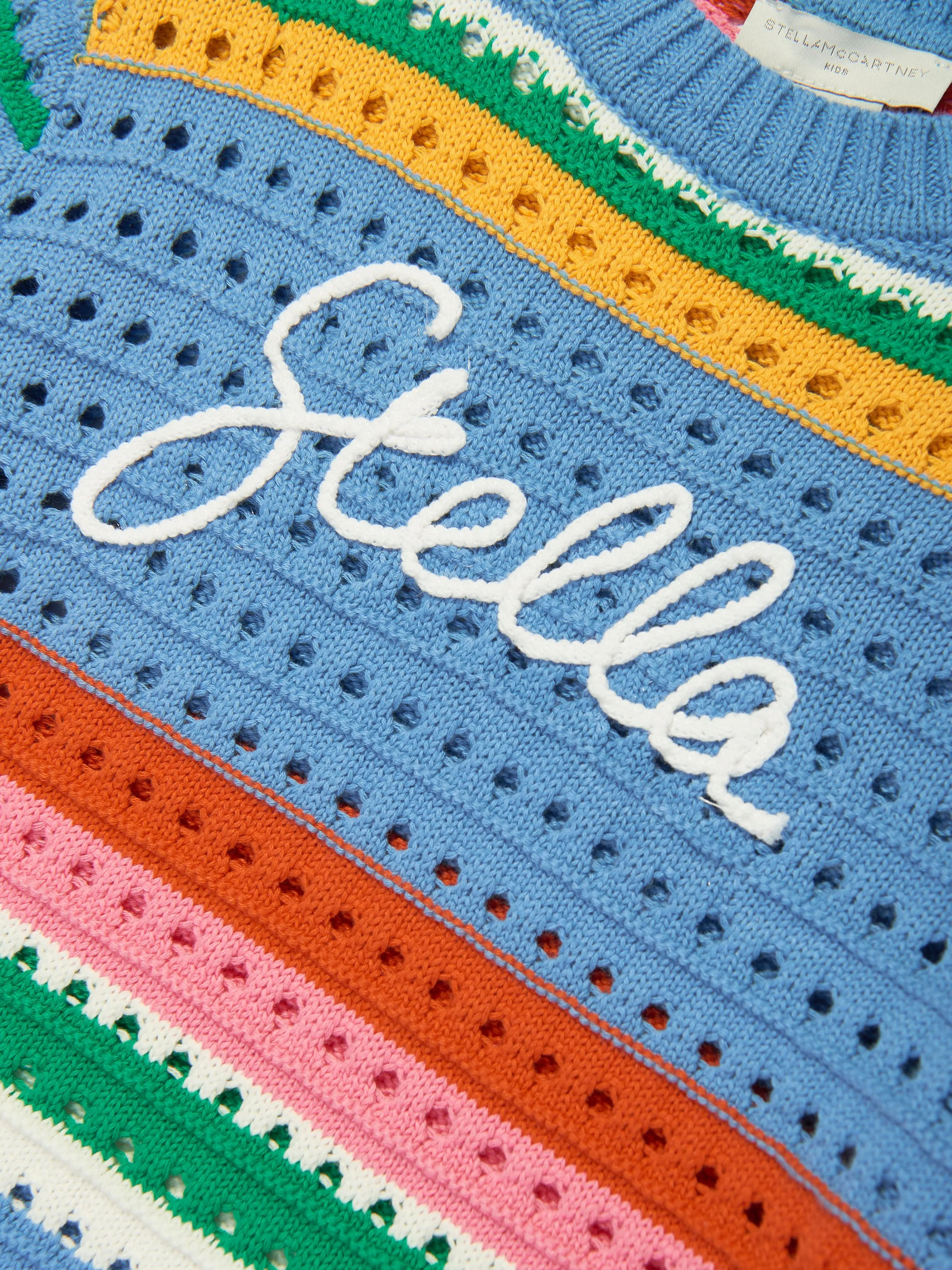 Girls Striped Logo Jumper in Multicolour