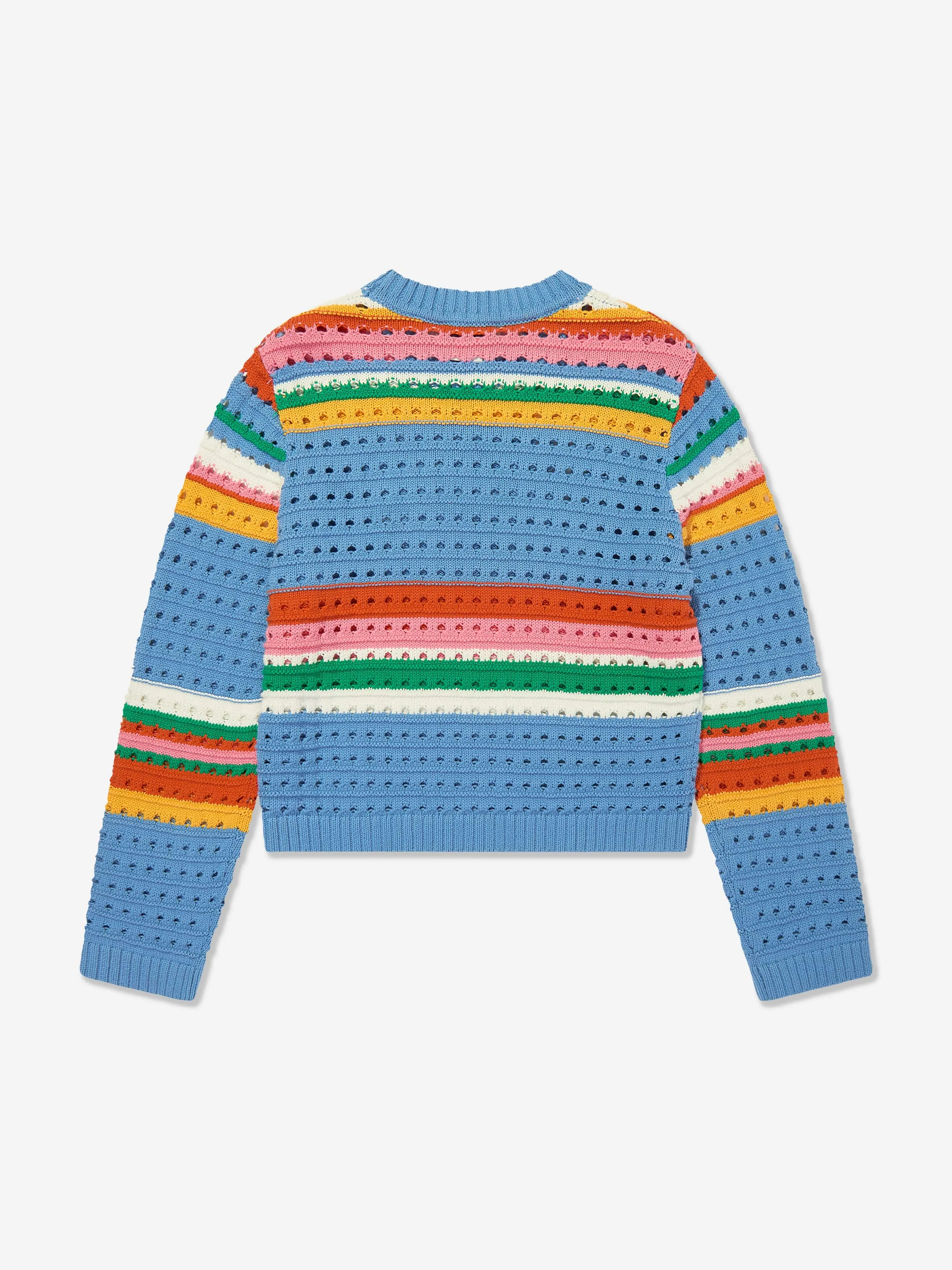 Girls Striped Logo Jumper in Multicolour