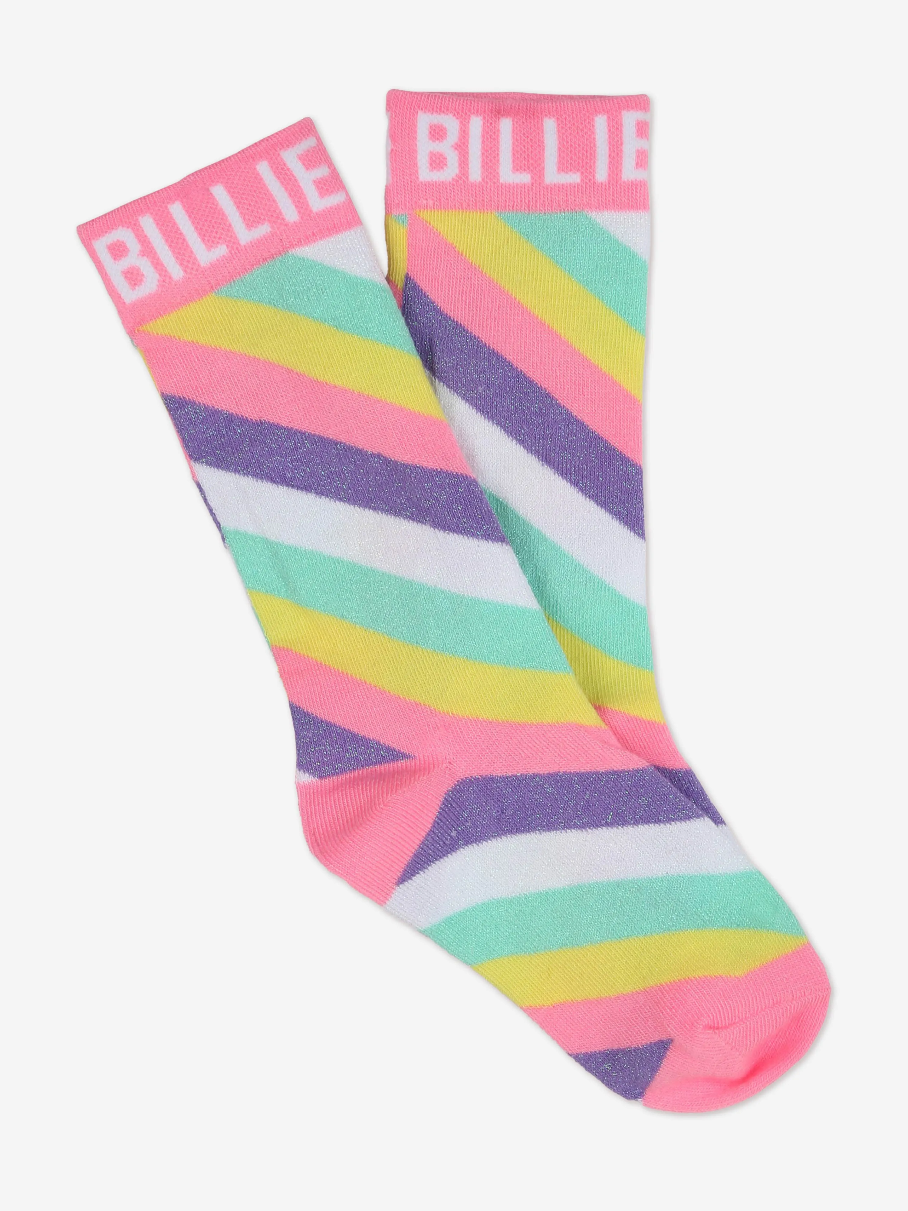 Girls Striped Logo Socks in Multicolour