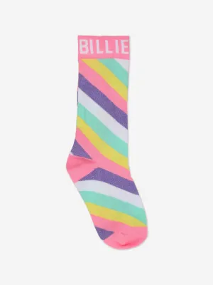 Girls Striped Logo Socks in Multicolour