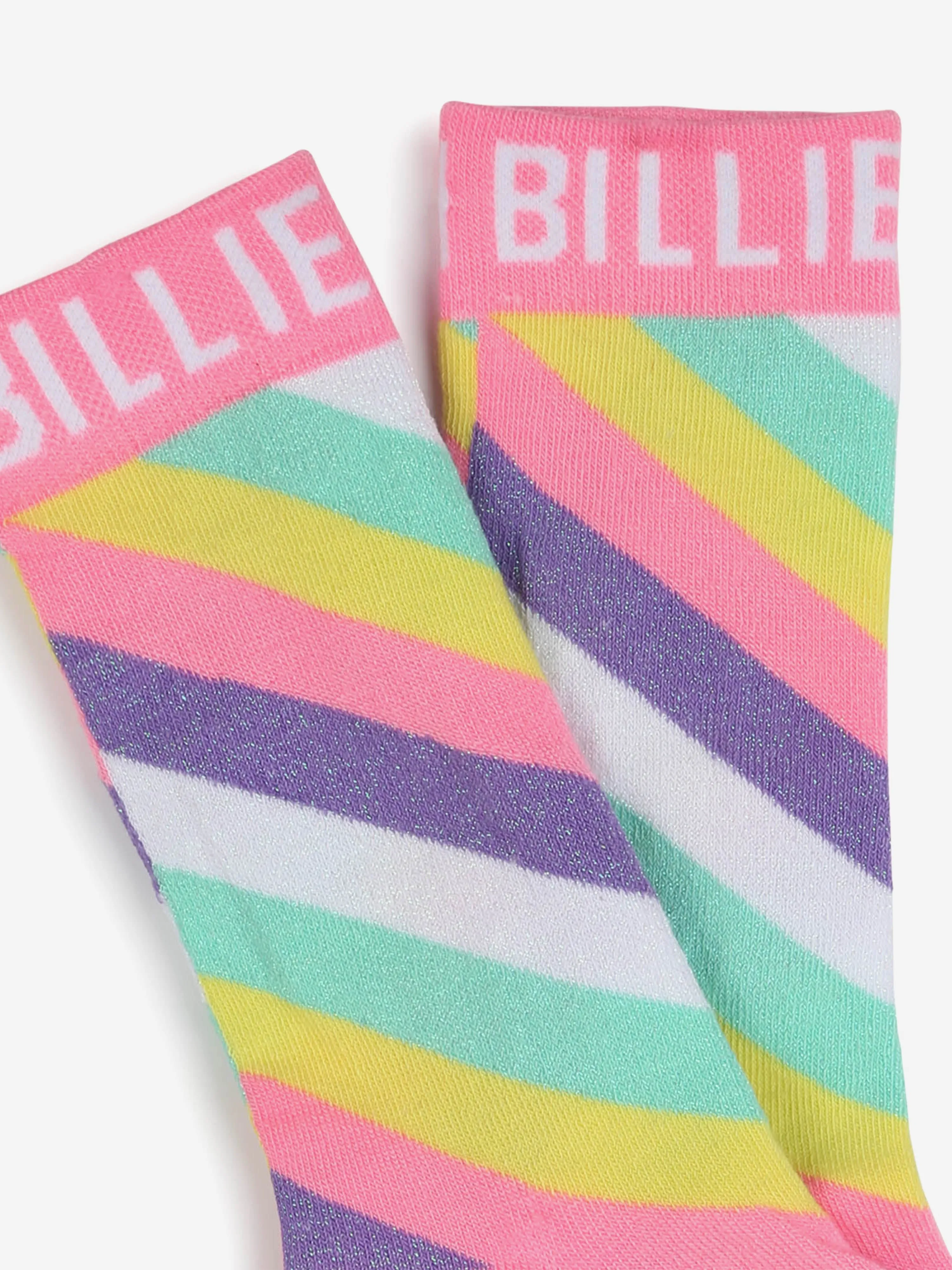 Girls Striped Logo Socks in Multicolour