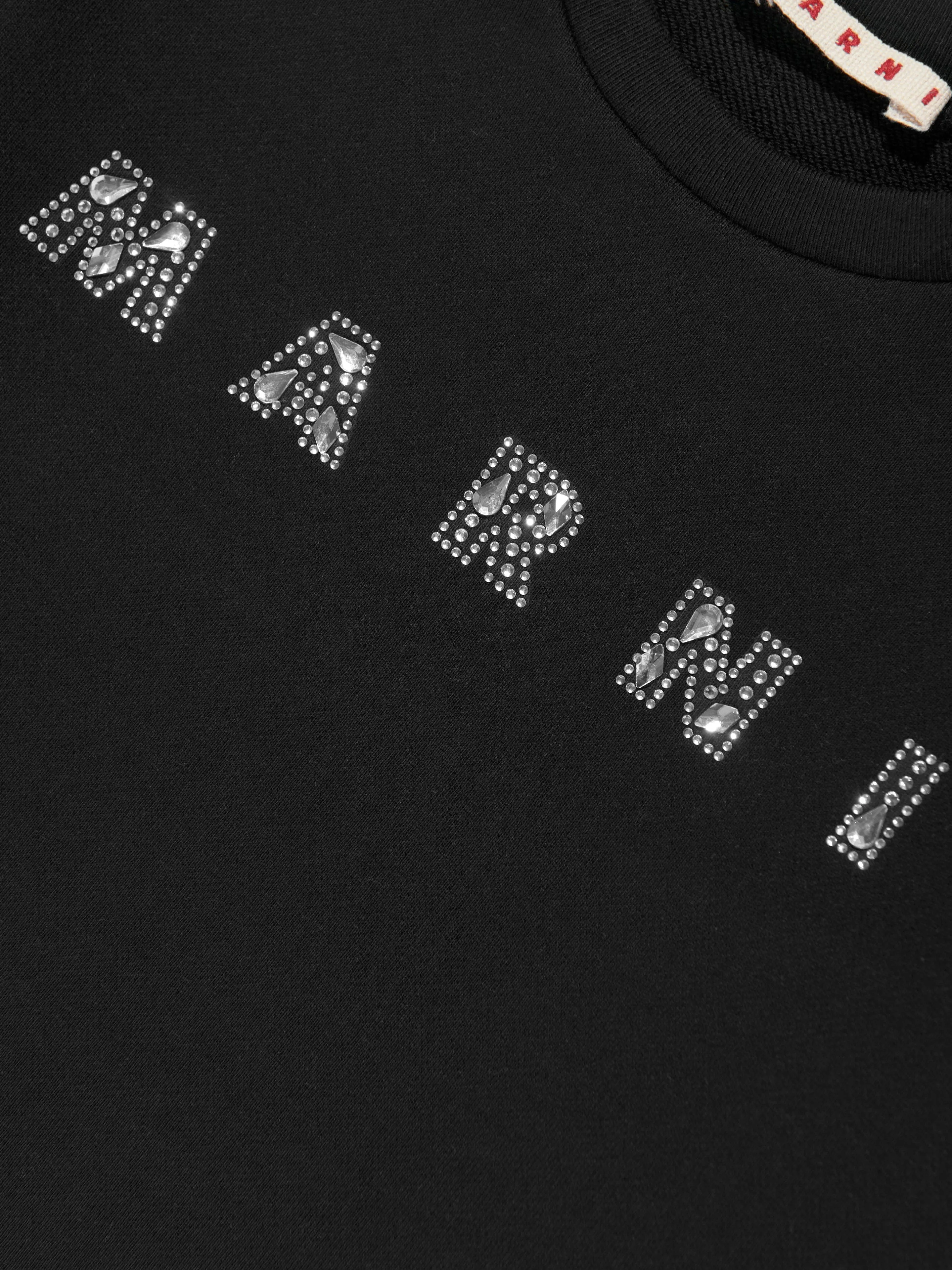 Girls Studded Gem Logo Sweatshirt in Black