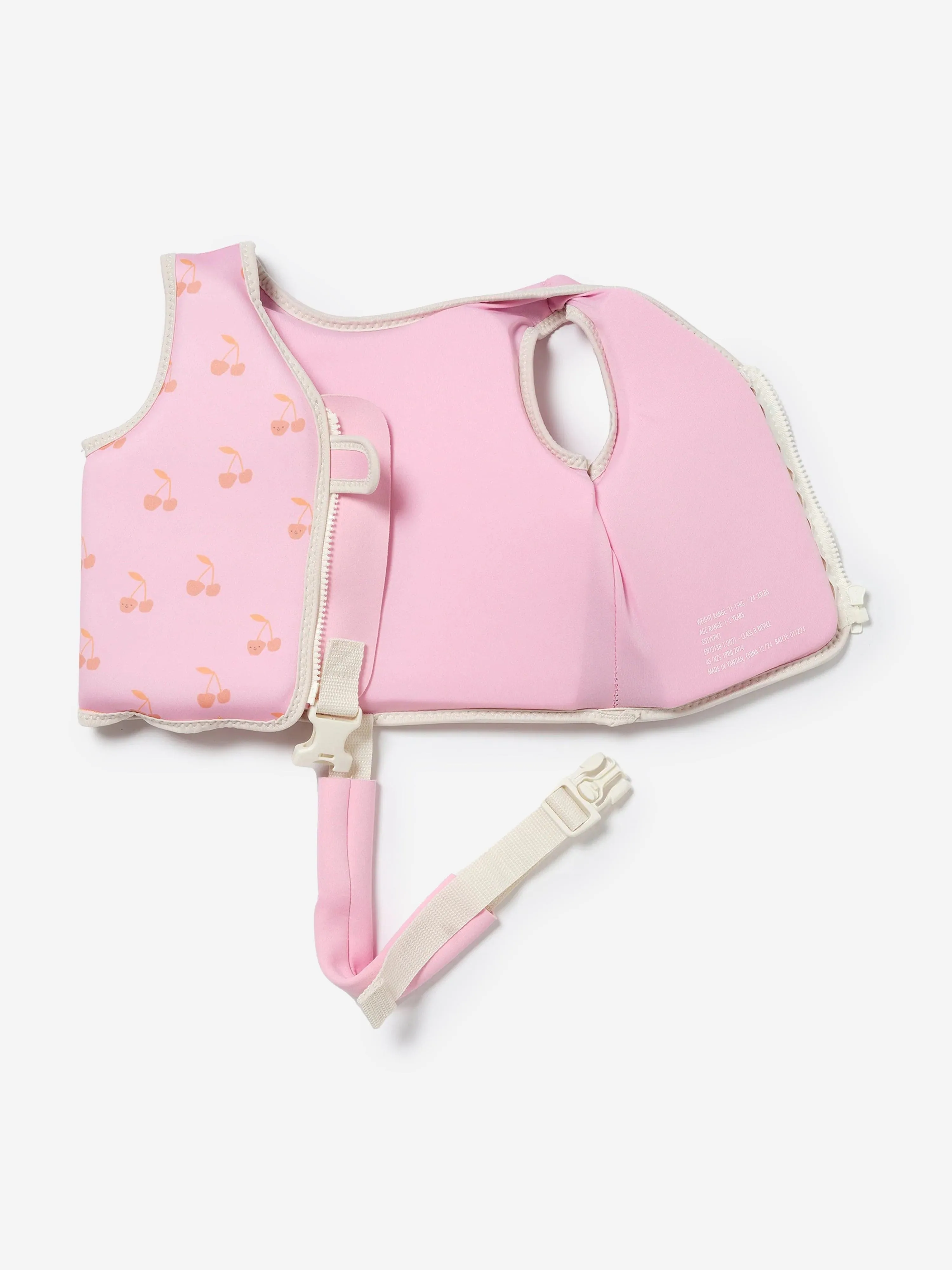 Girls Swim Vest Cotton Candy Cherry in Pink