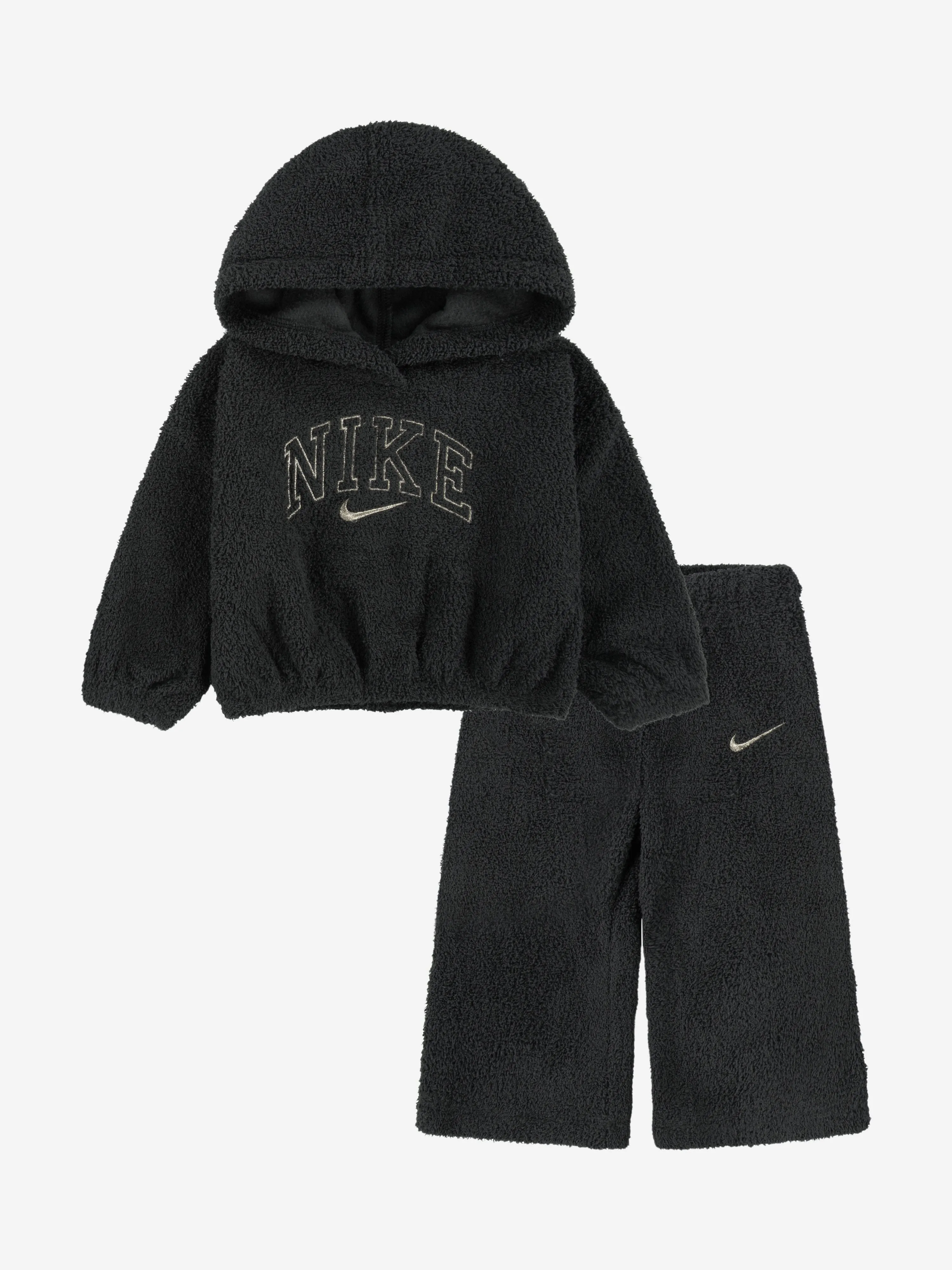 Girls Swoosh Spirit Teddy Tracksuit in Black