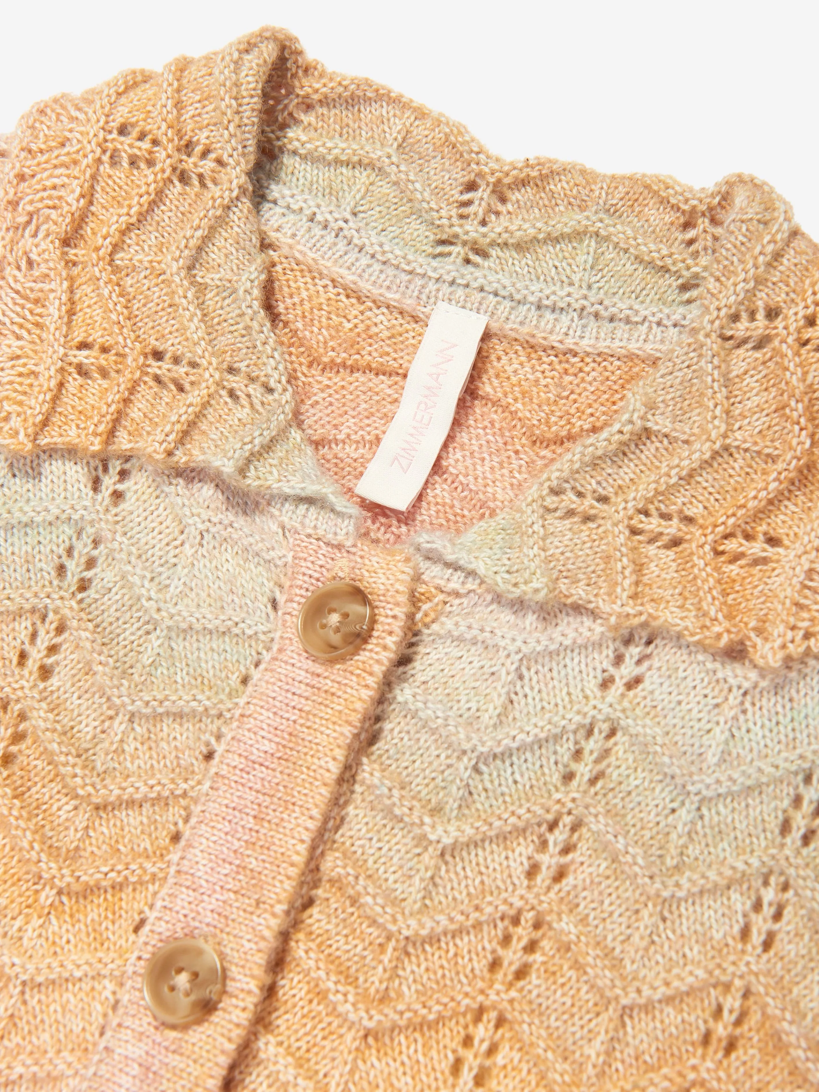 Girls Tallow Chevron Knit Polo Top in Multicolour