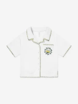 Girls Tallow Terry Top in Ivory