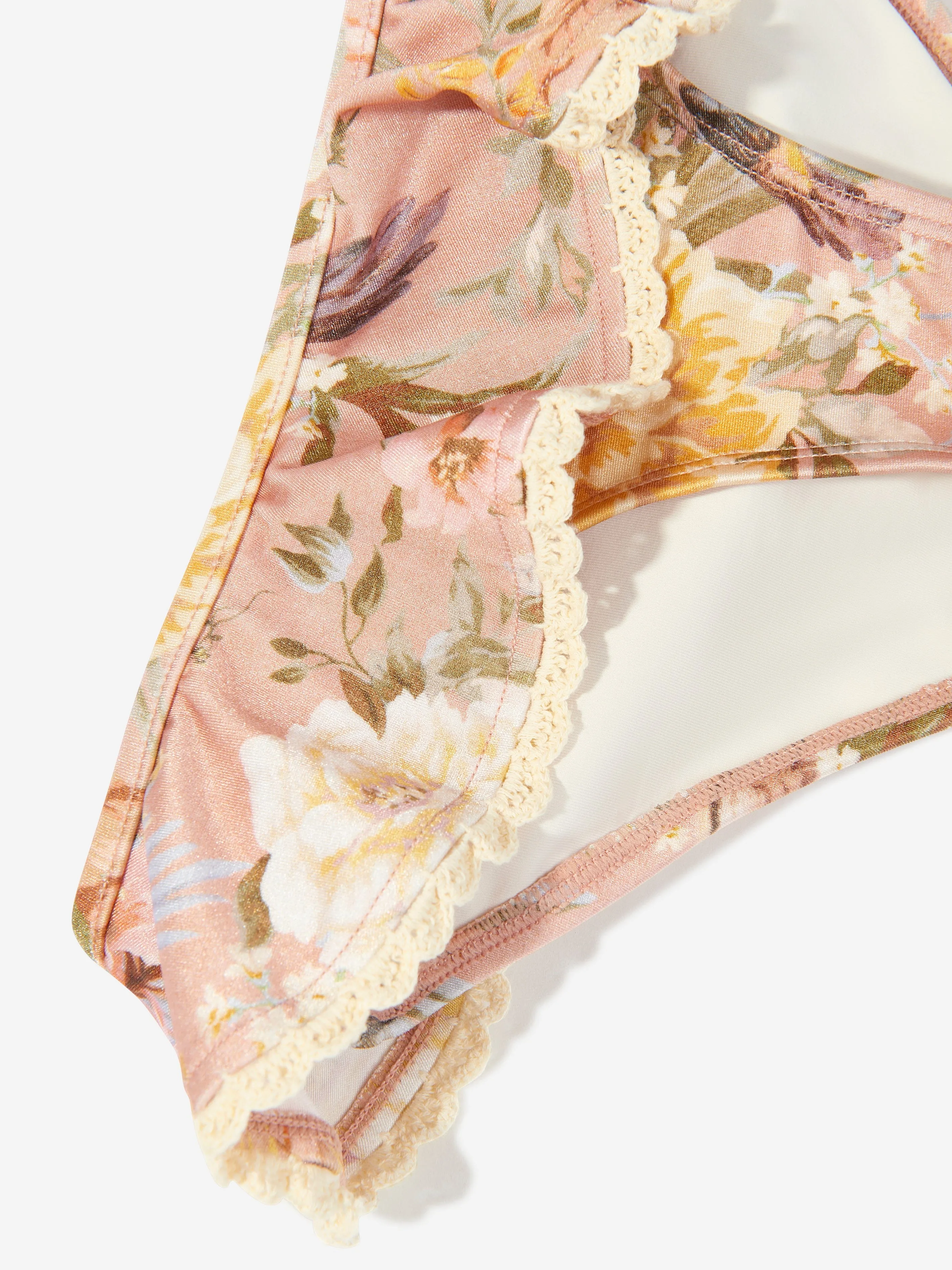 Girls Tallow Tie Shoulder Bikini in Pink