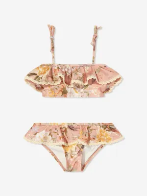 Girls Tallow Tie Shoulder Bikini in Pink