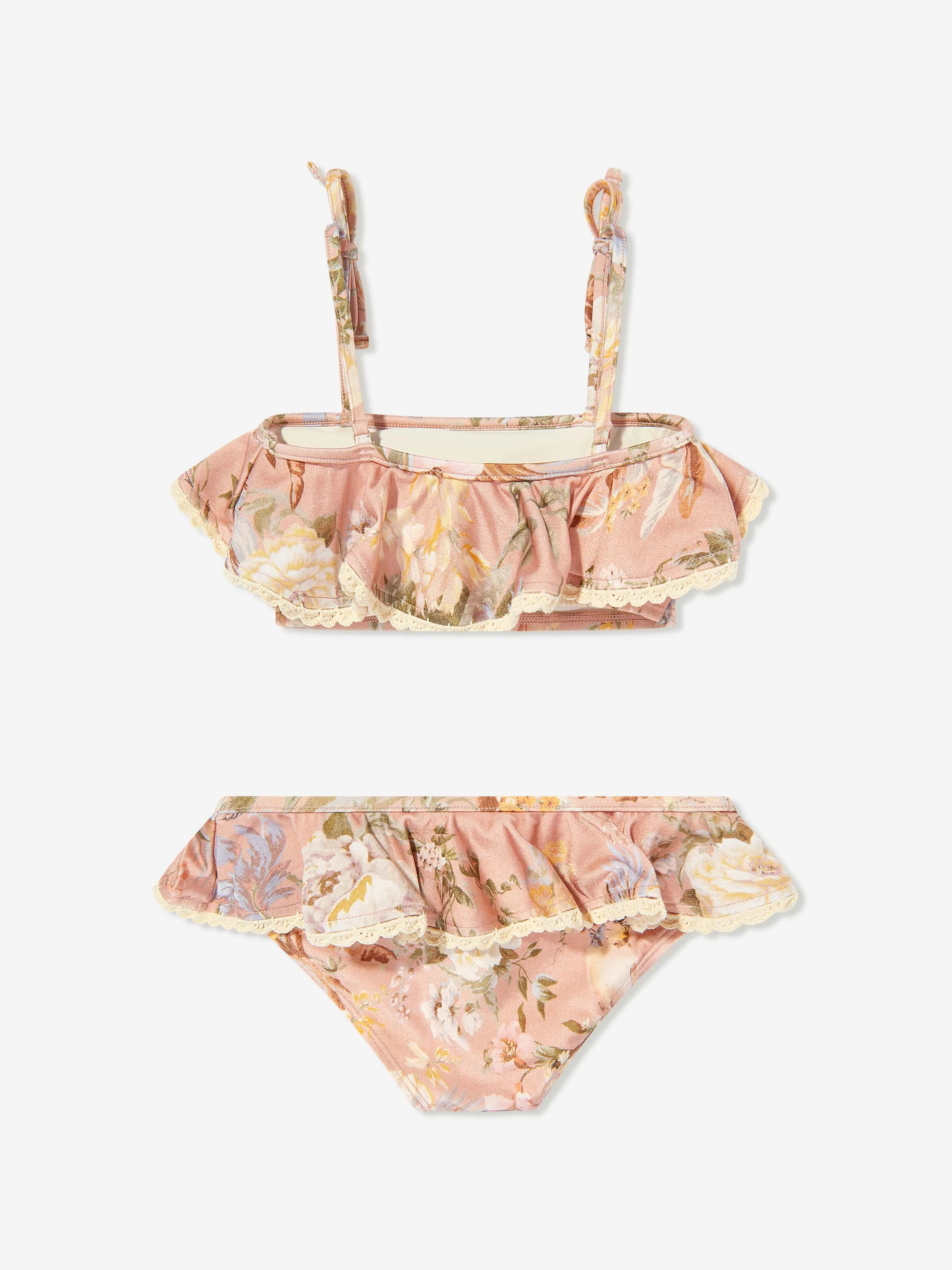 Girls Tallow Tie Shoulder Bikini in Pink