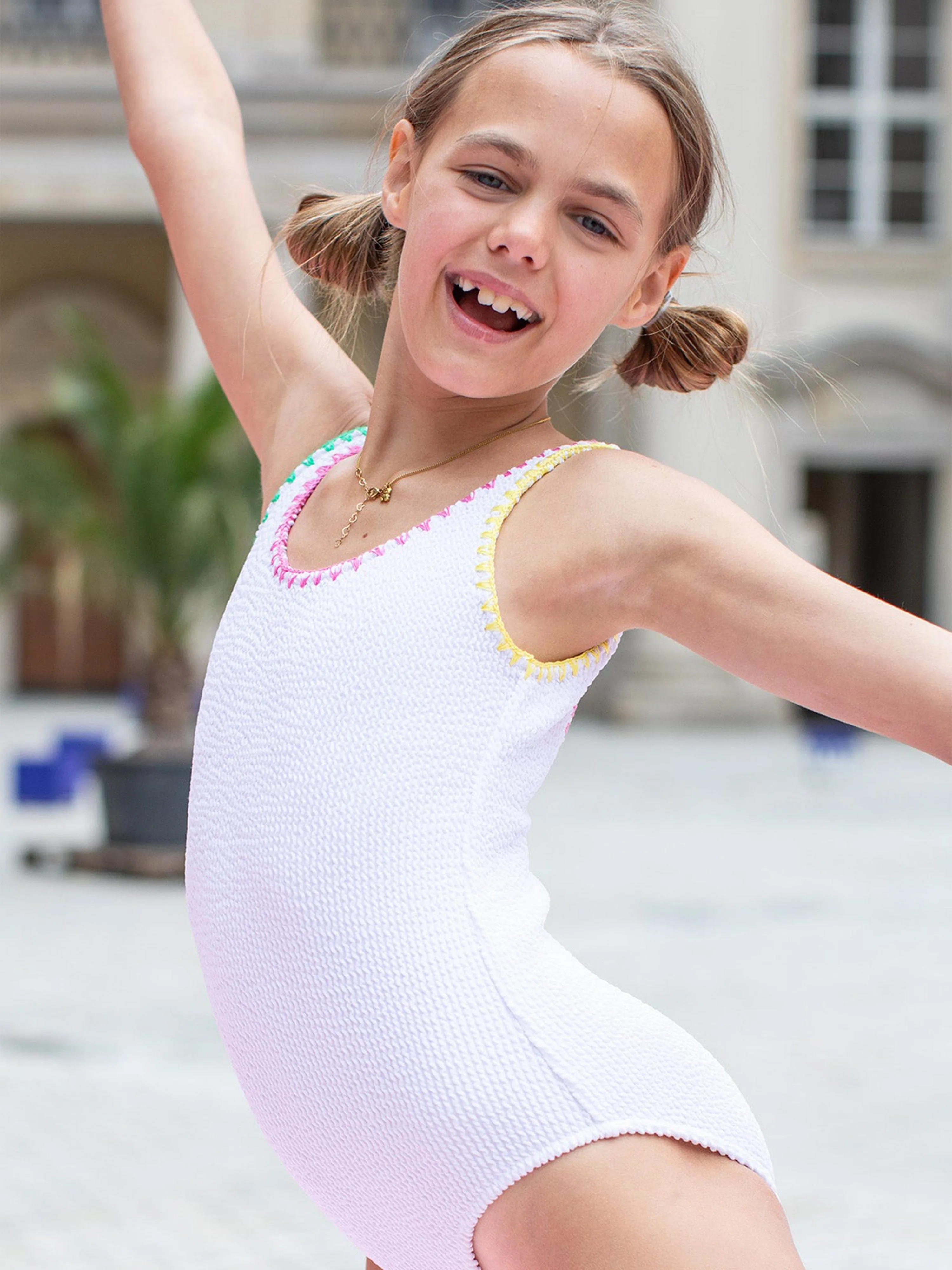 Girls Tamara Swimsuit in White