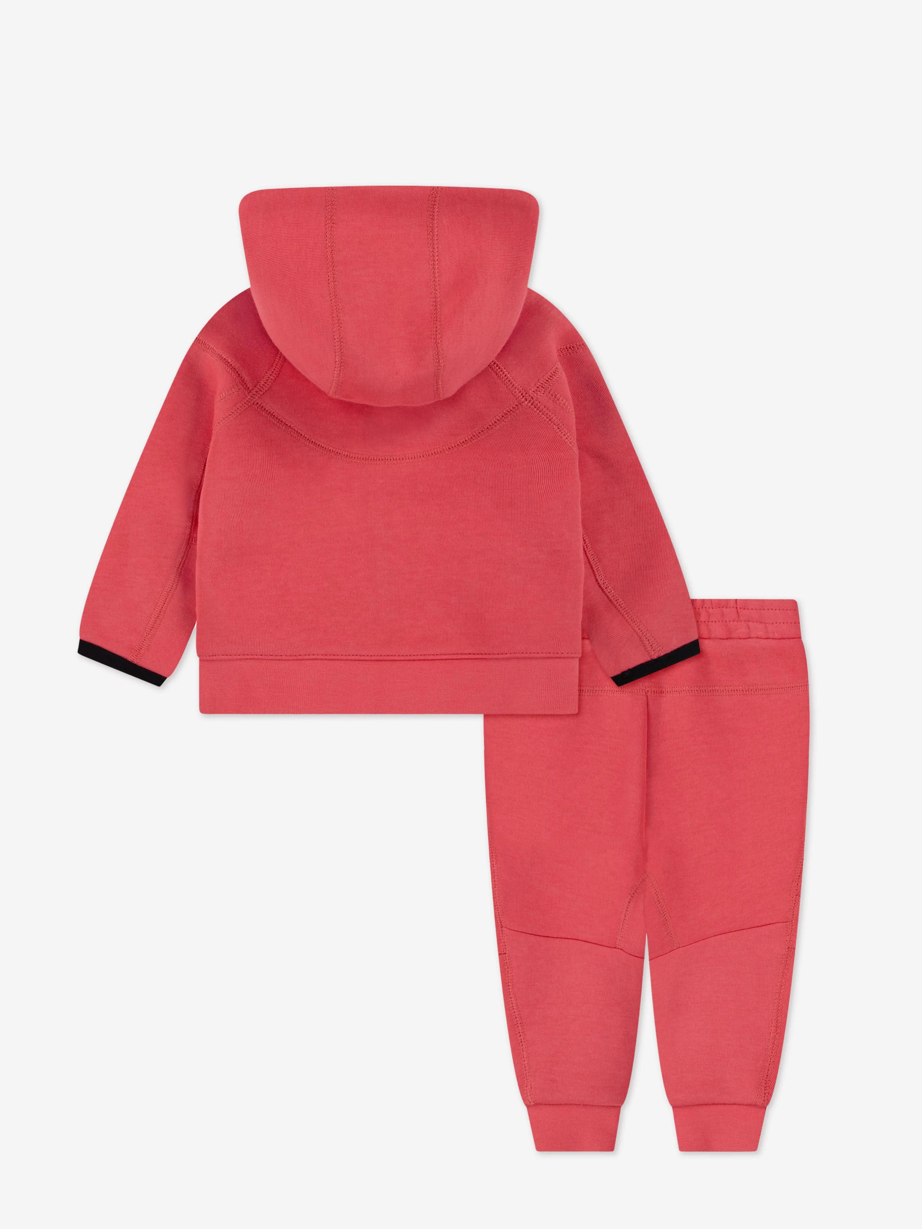 Girls Tech Fleece Hooded Full Zip Tracksuit in Pink