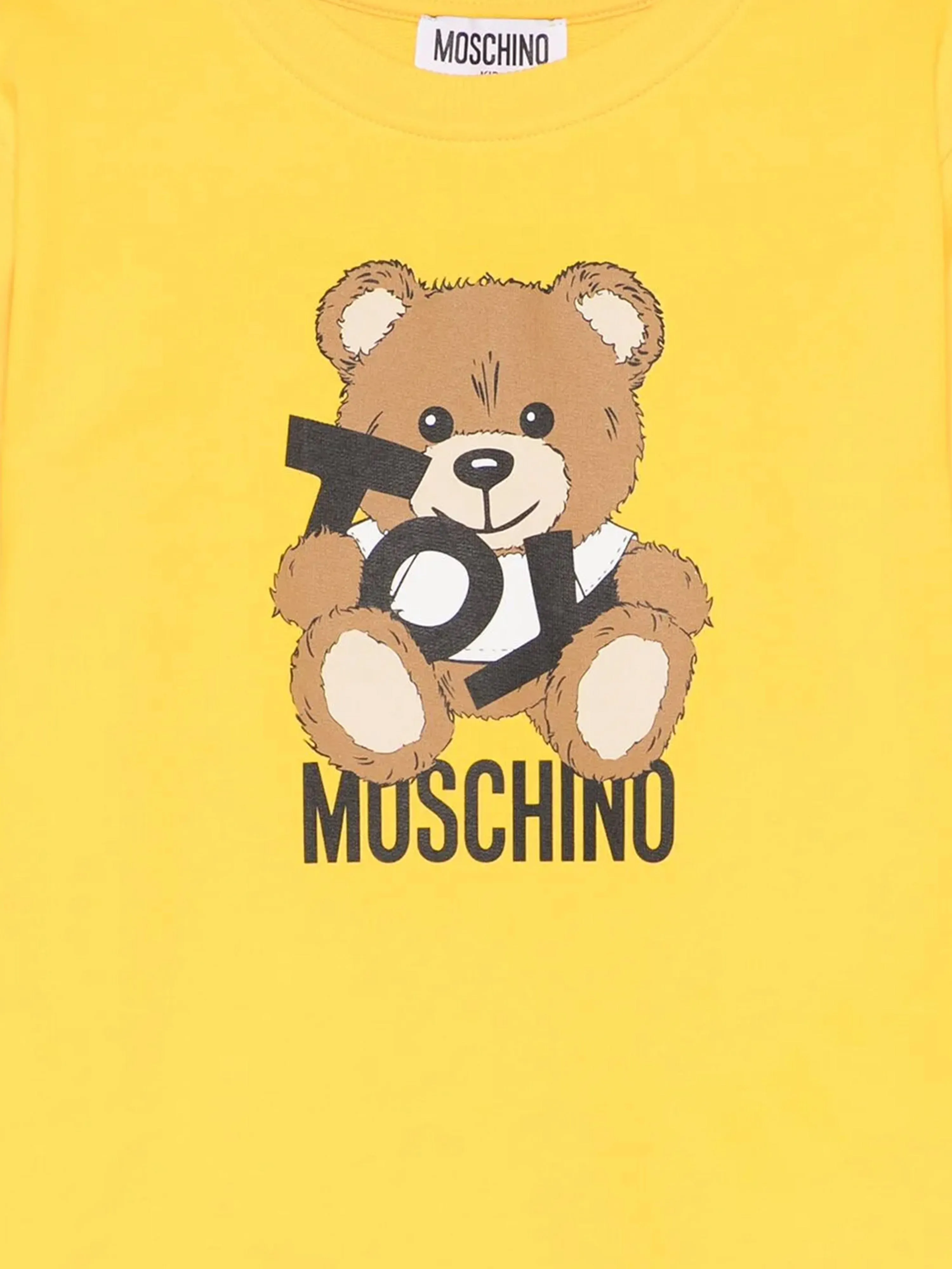 Girls Teddy Bear Logo Dress in Yellow