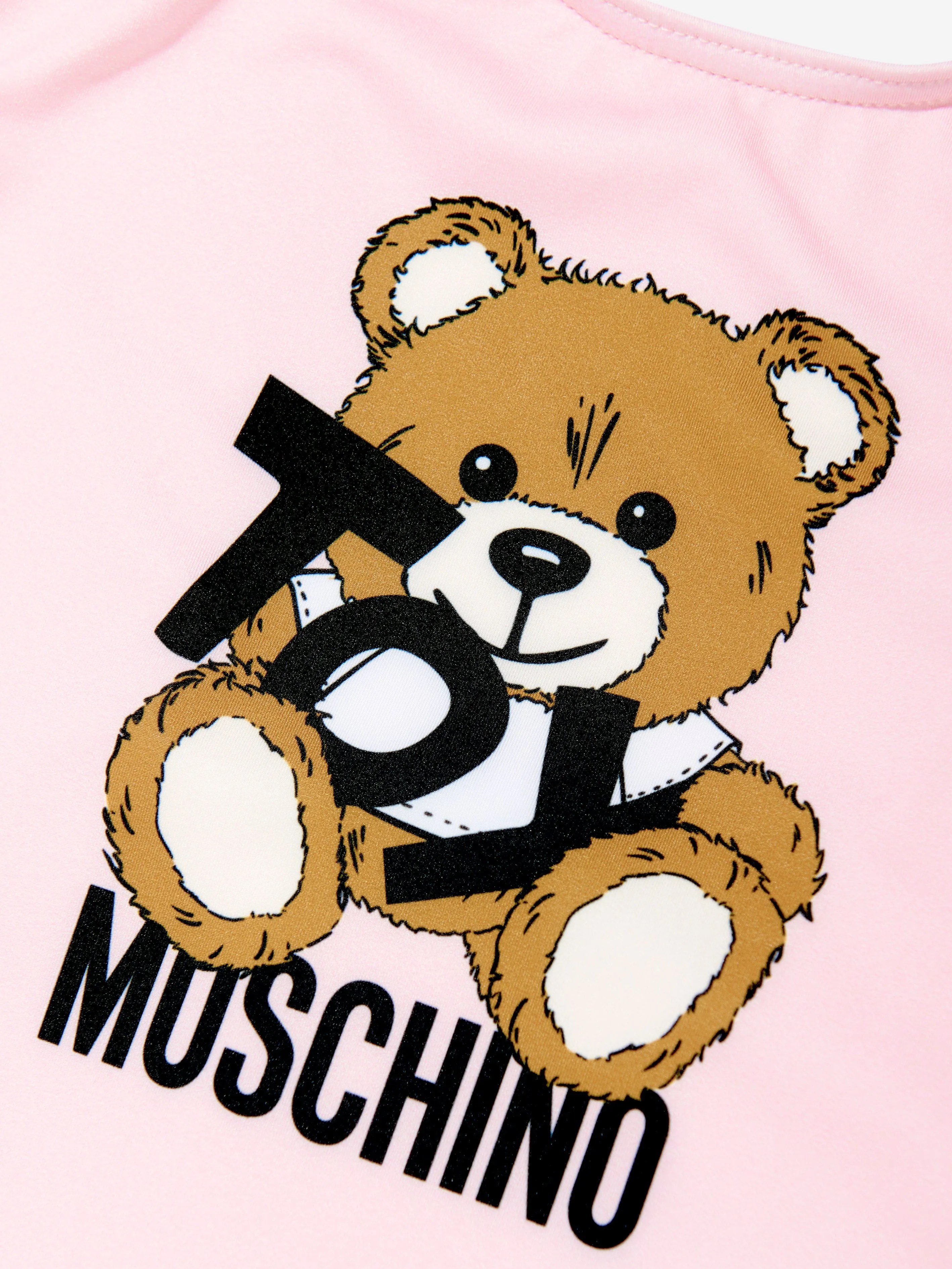 Girls Teddy Bear Logo Swimsuit in Pink