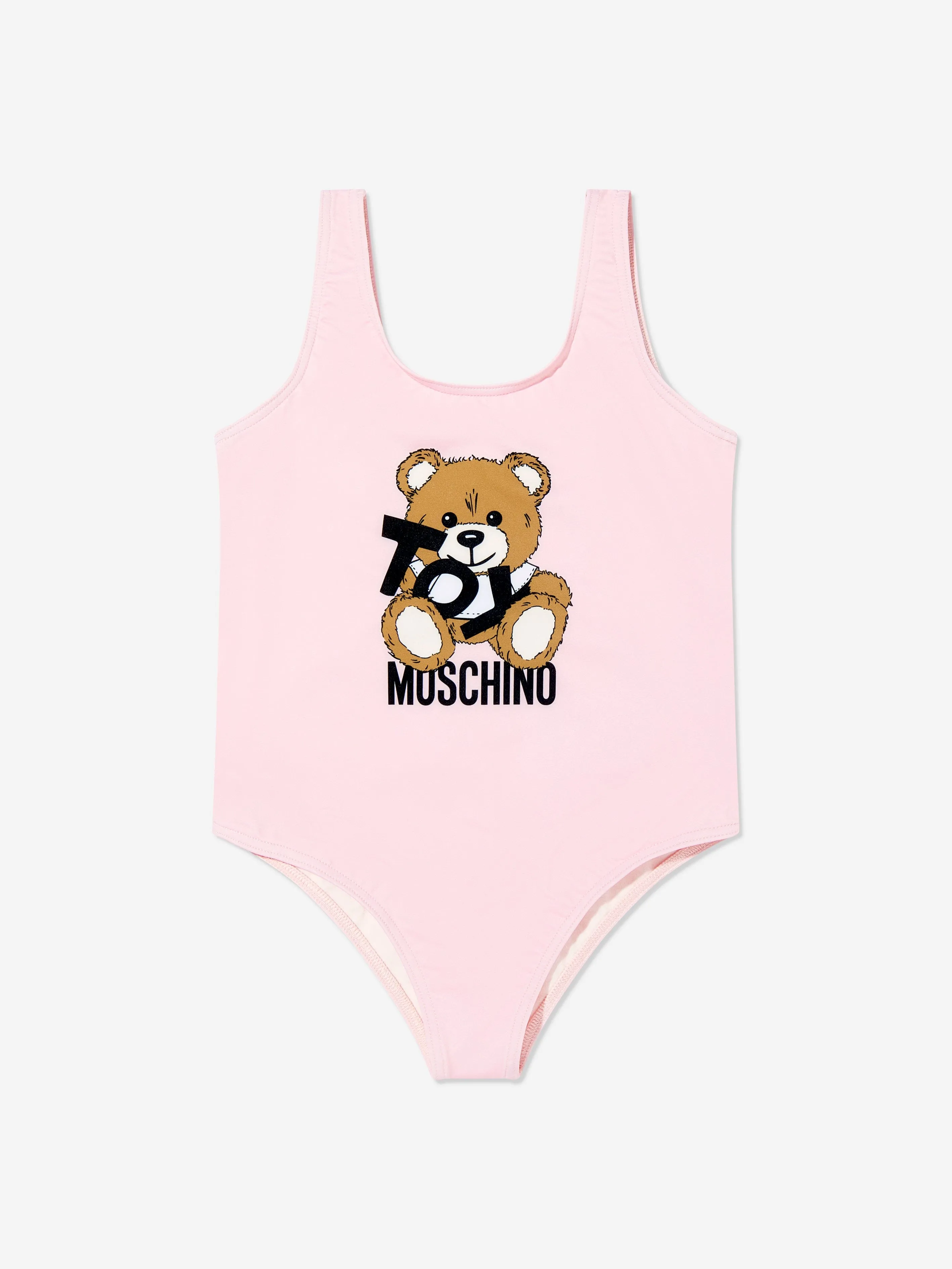 Girls Teddy Bear Logo Swimsuit in Pink