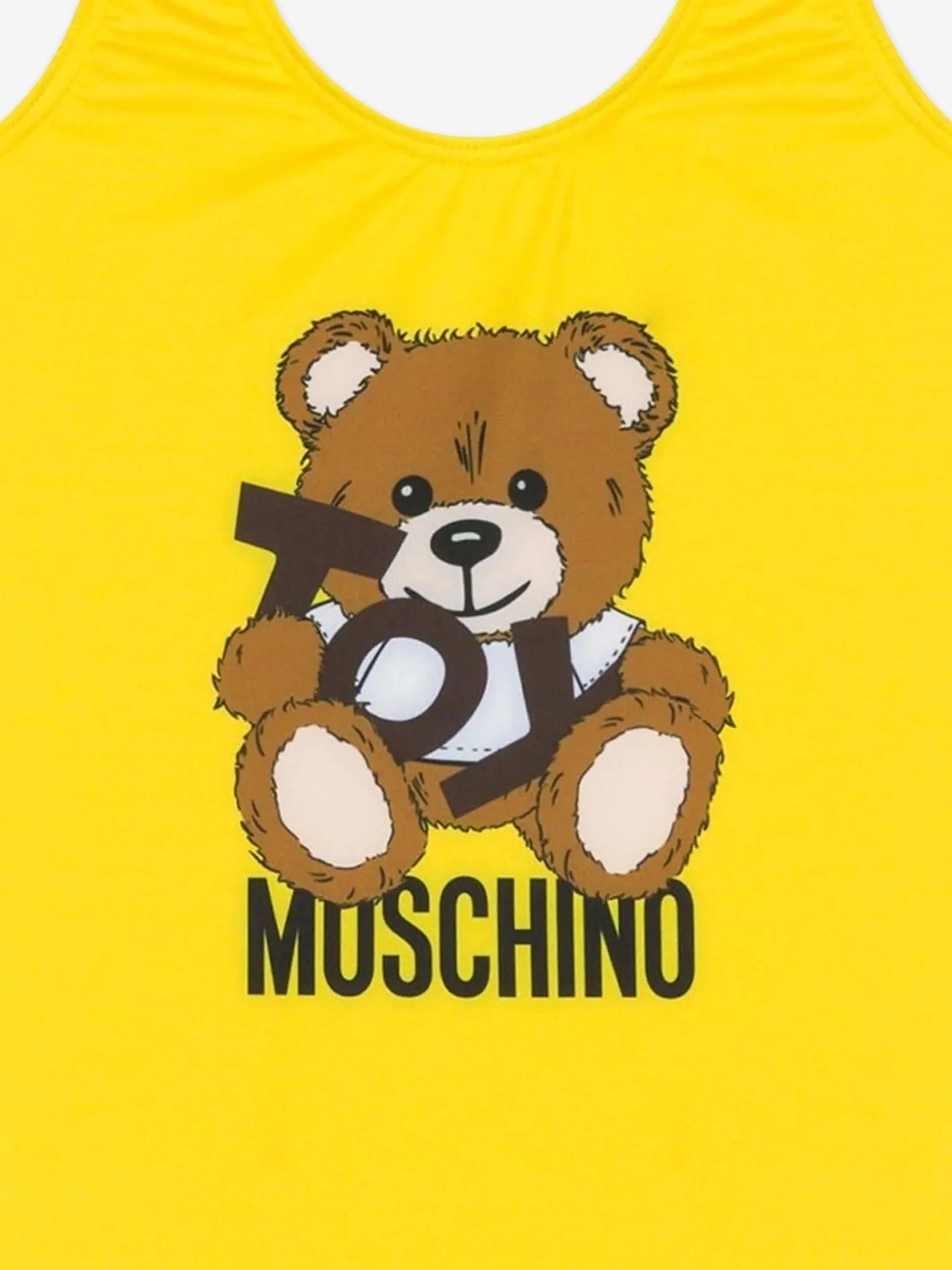 Girls Teddy Bear Logo Swimsuit in Yellow