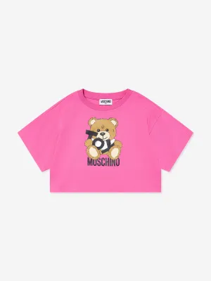 Girls Teddy Bear Logo T-Shirt in Pink
