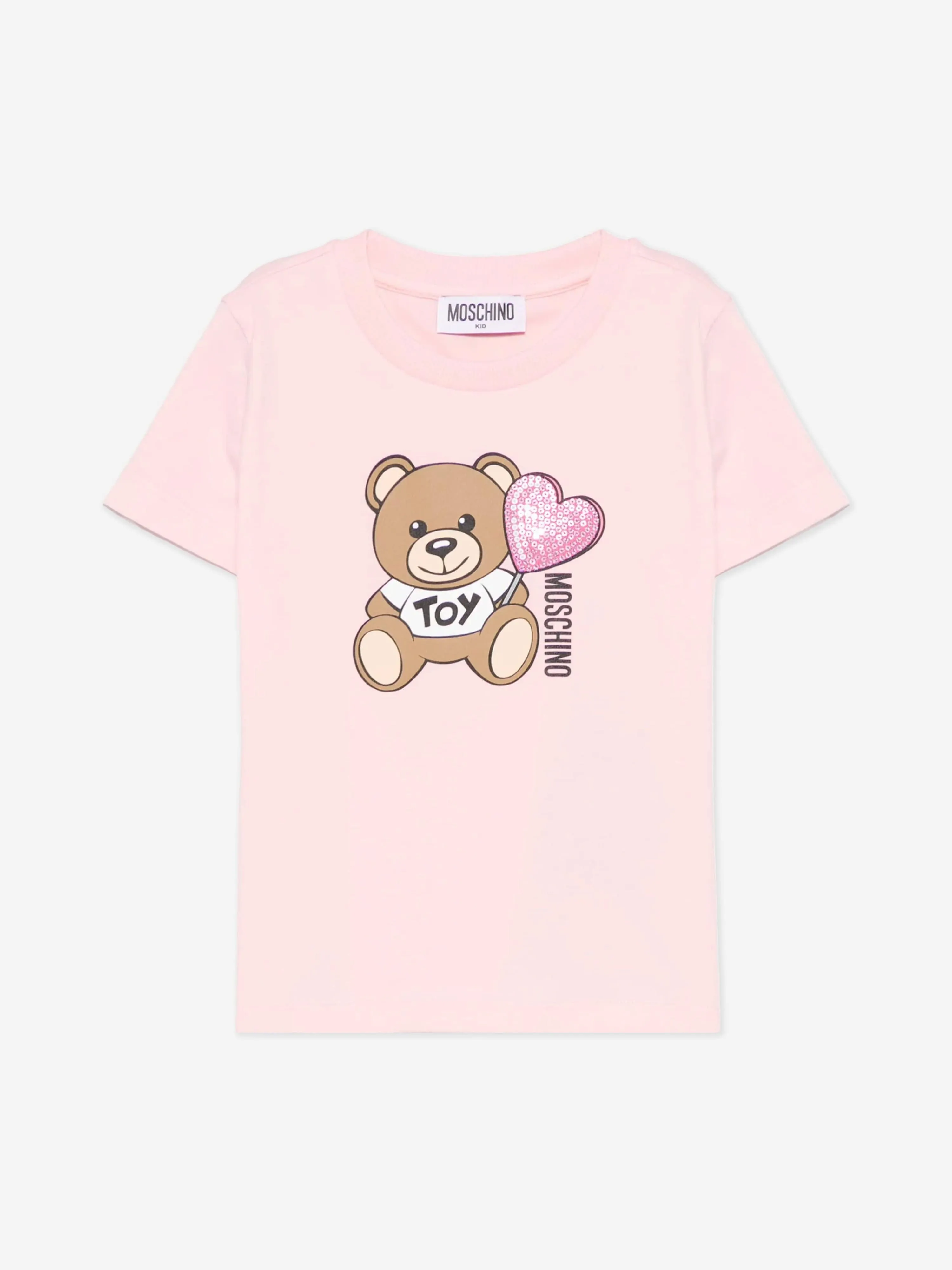 Girls Teddy Bear Logo T-Shirt in Pink