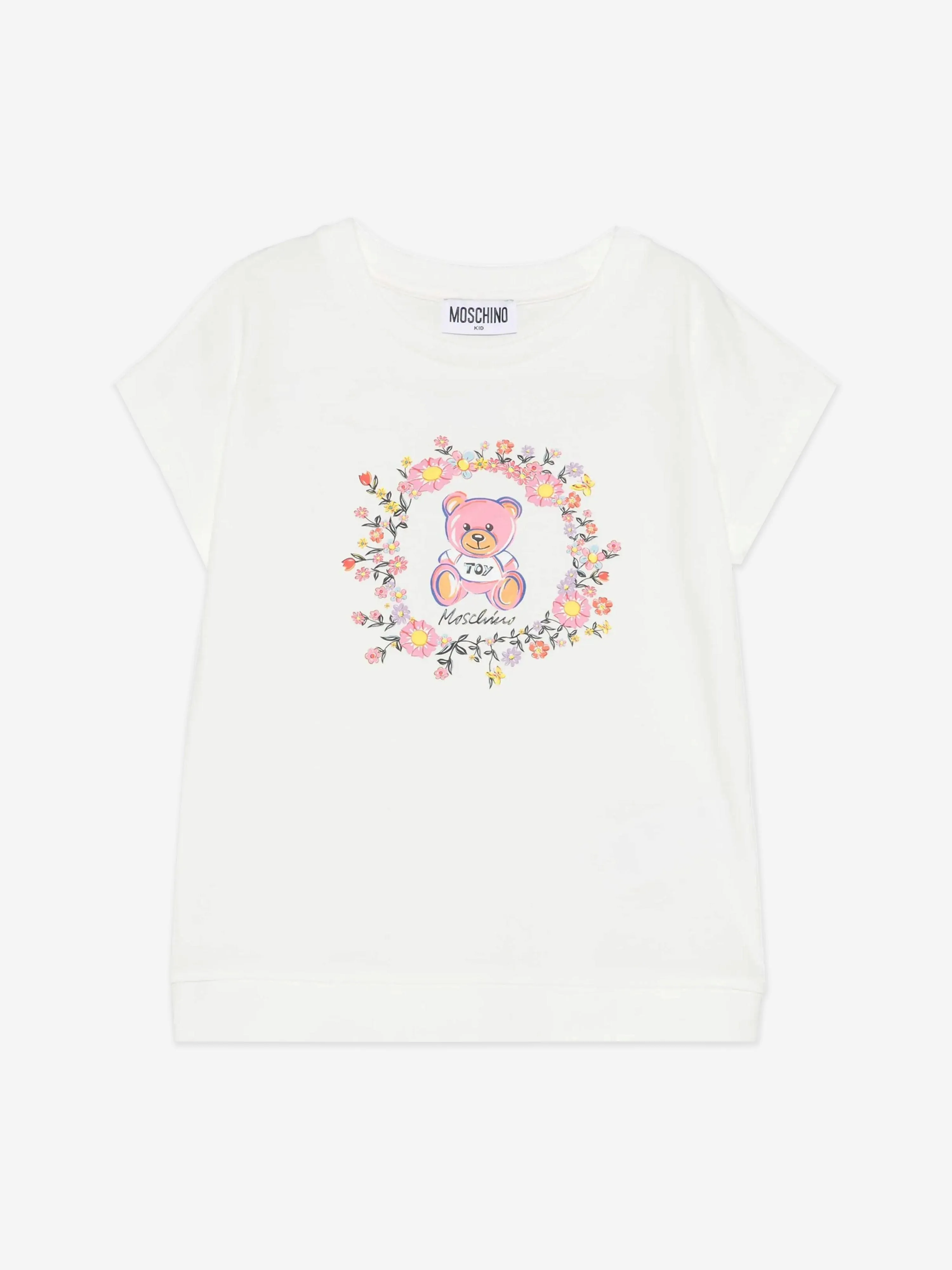 Girls Teddy Bear Maxi T-Shirt in Ivory