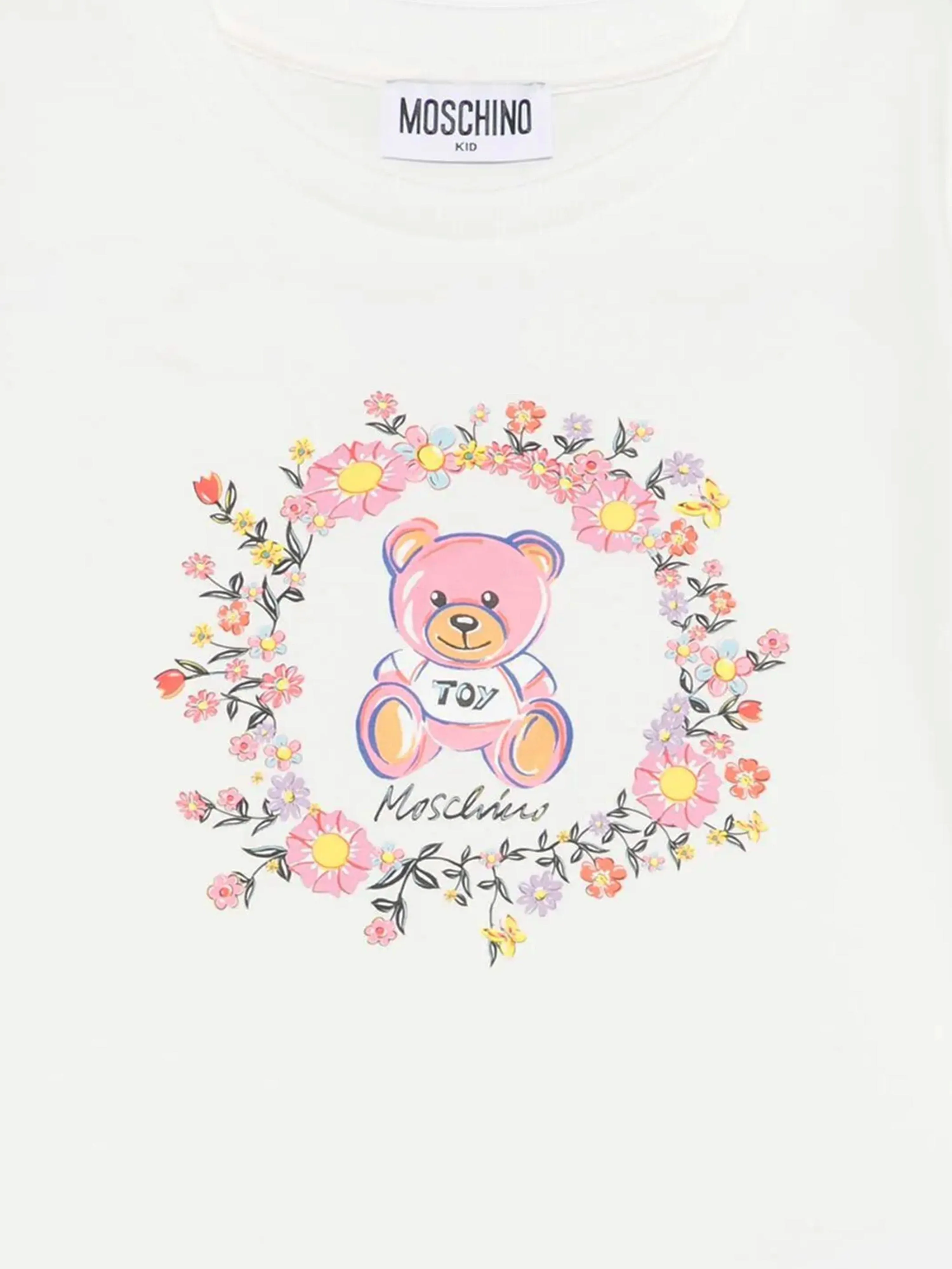 Girls Teddy Bear Maxi T-Shirt in Ivory
