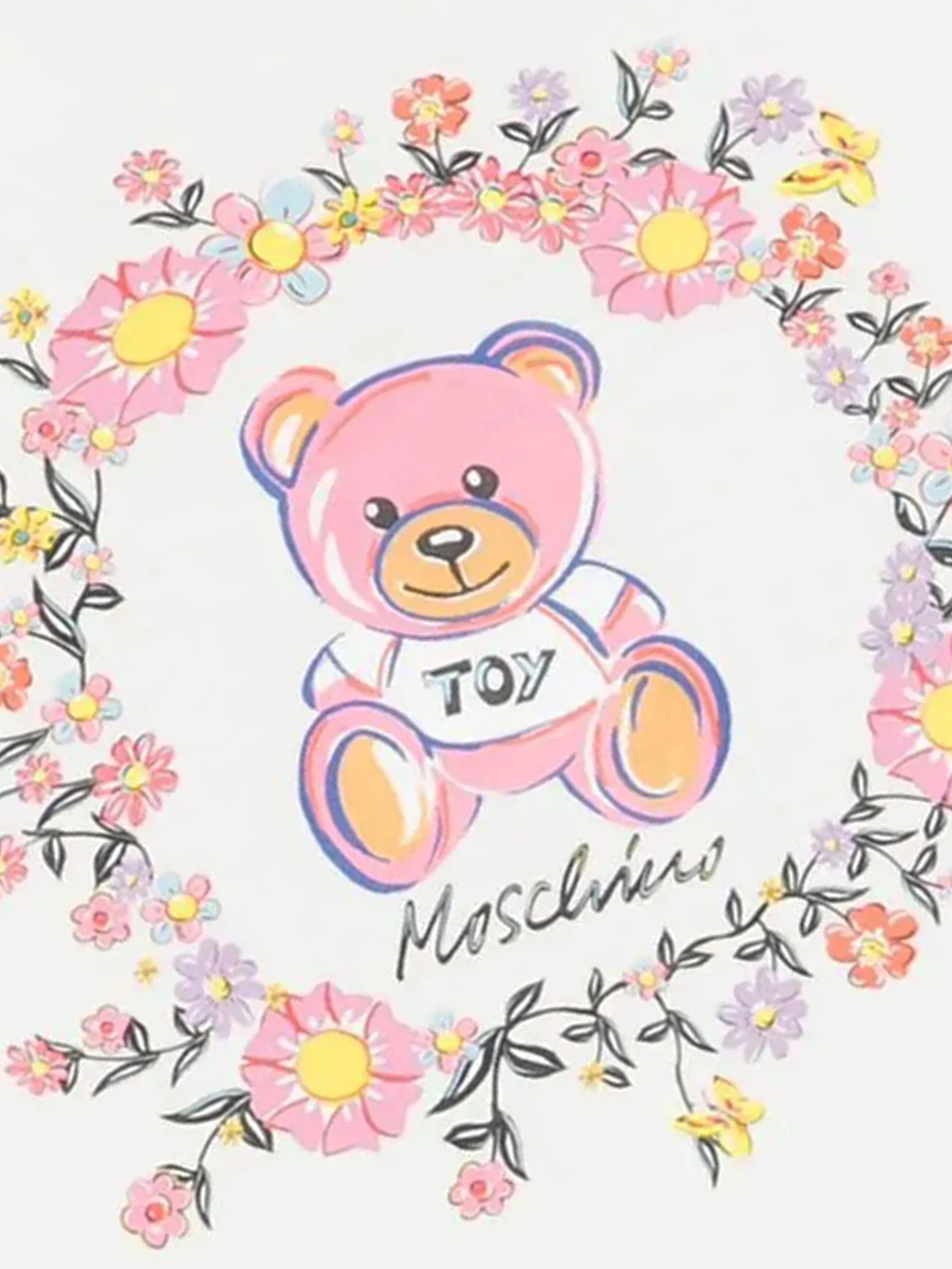Girls Teddy Bear Maxi T-Shirt in Ivory