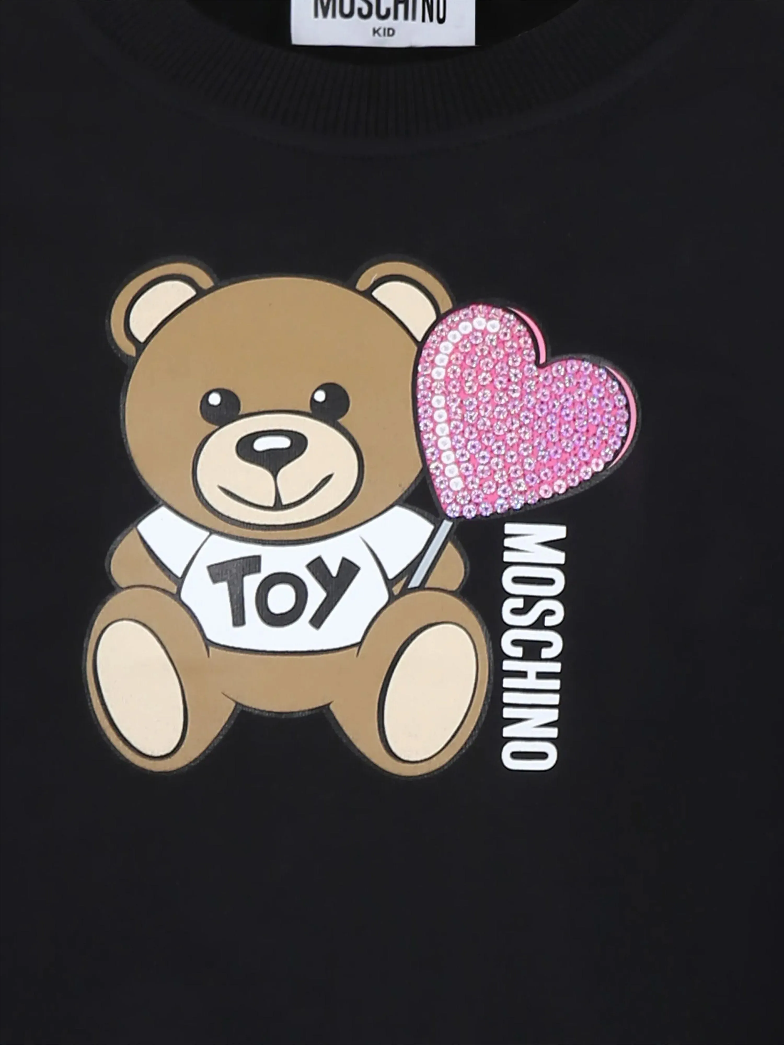 Girls Teddy Bear Sweatshirt in Black