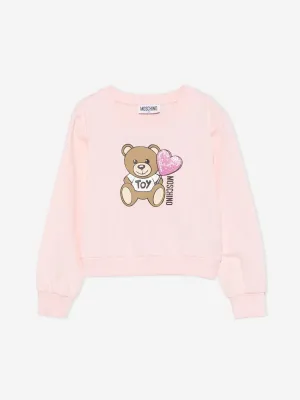 Girls Teddy Bear Sweatshirt in Pink