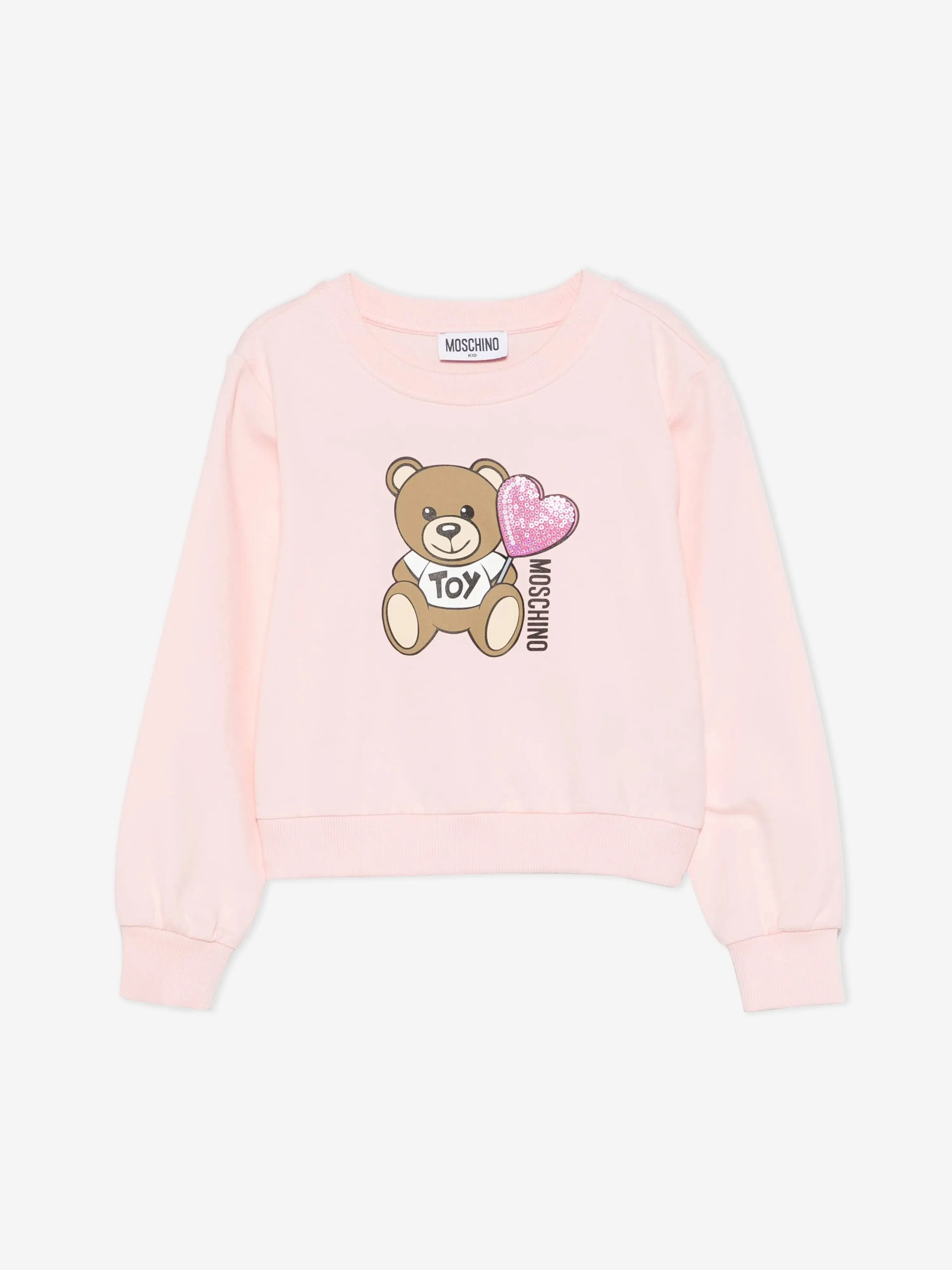 Girls Teddy Bear Sweatshirt in Pink