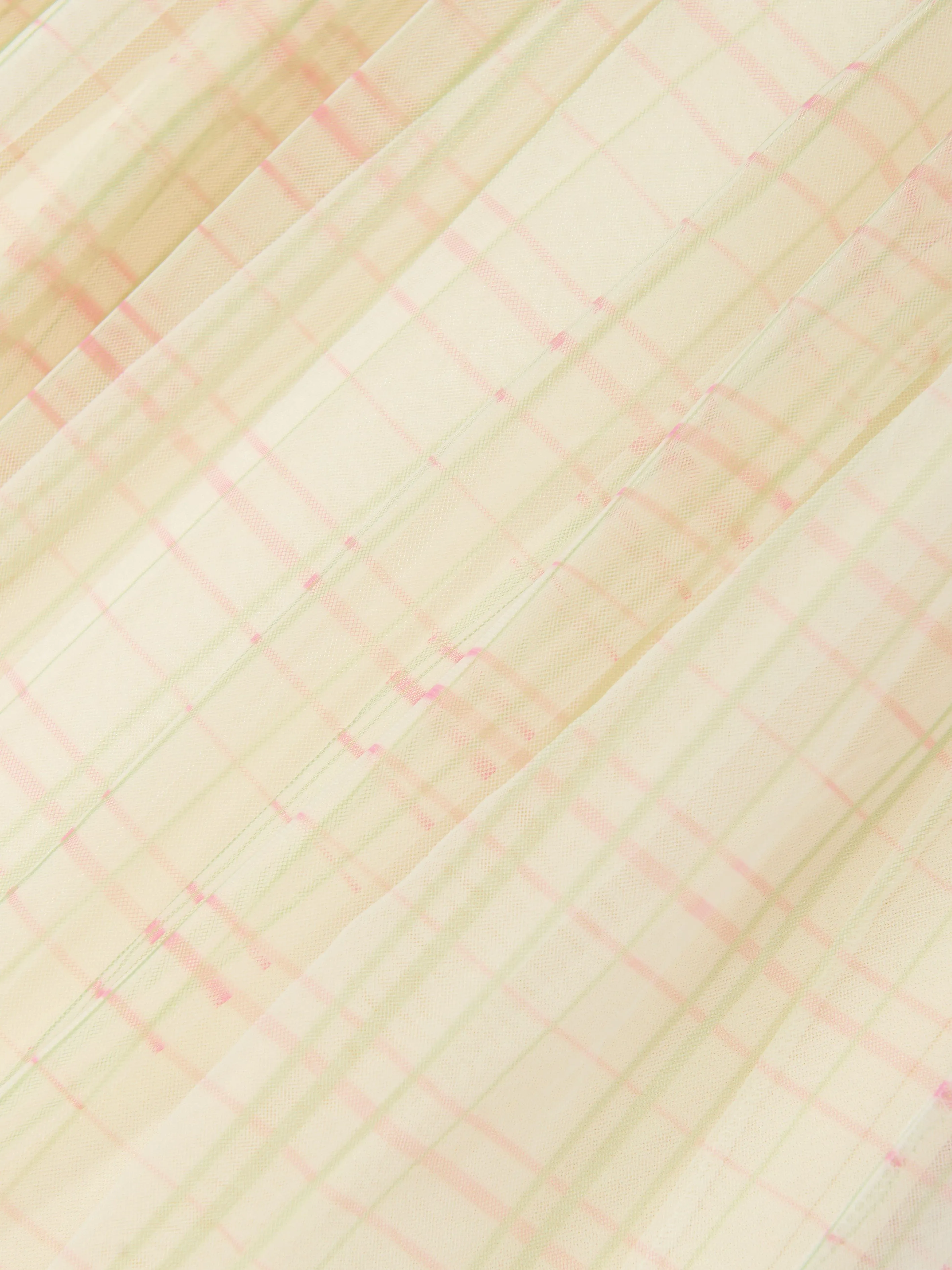 Girls Tulle Check Dress in Ivory