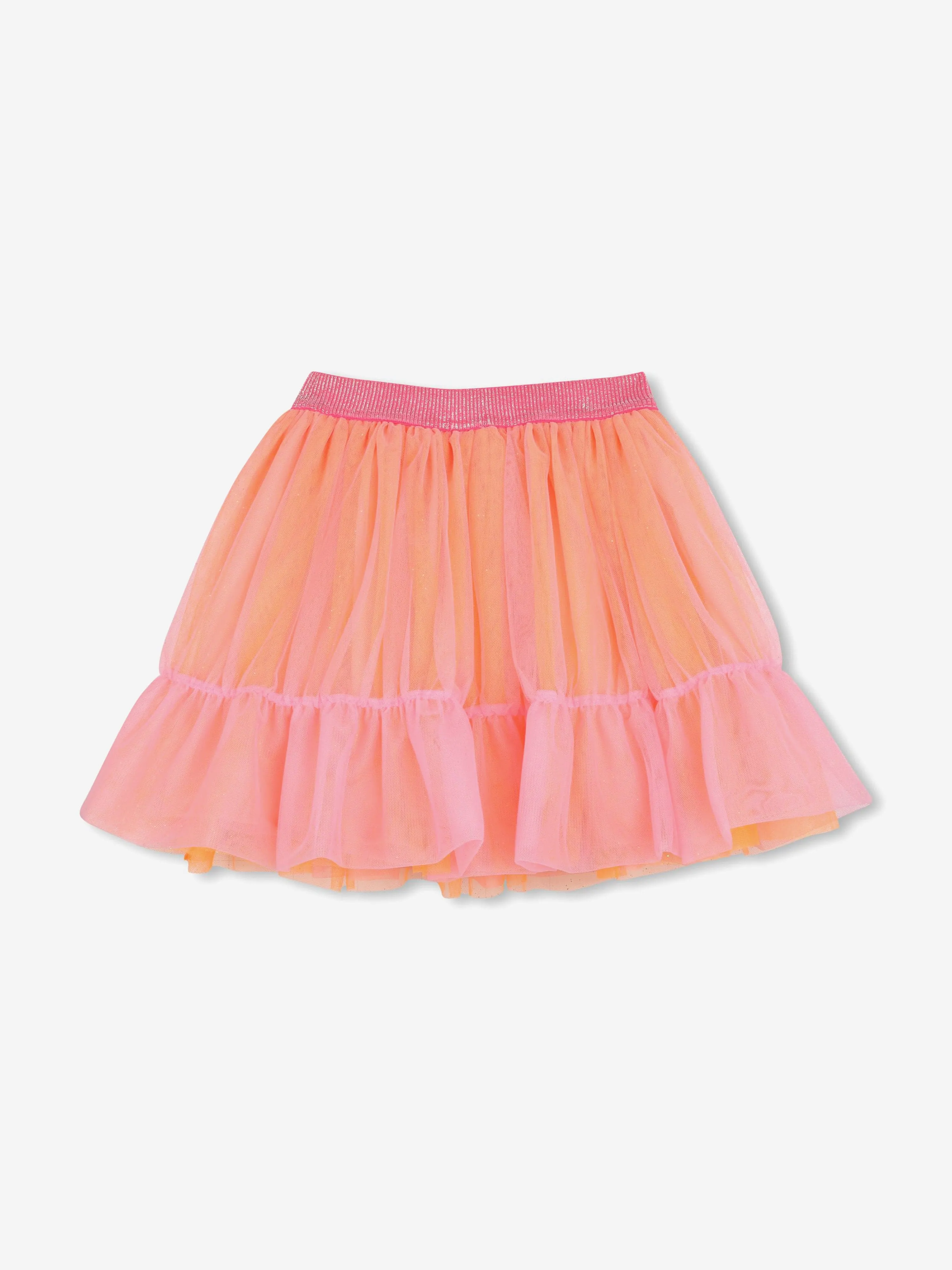 Girls Tulle Flower Skirt in Pink